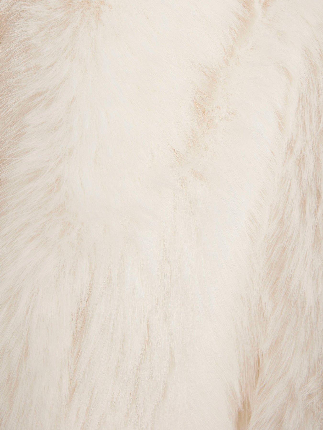  image of river-island-mini-girls-faux-fur-jacket-with-ears-cream