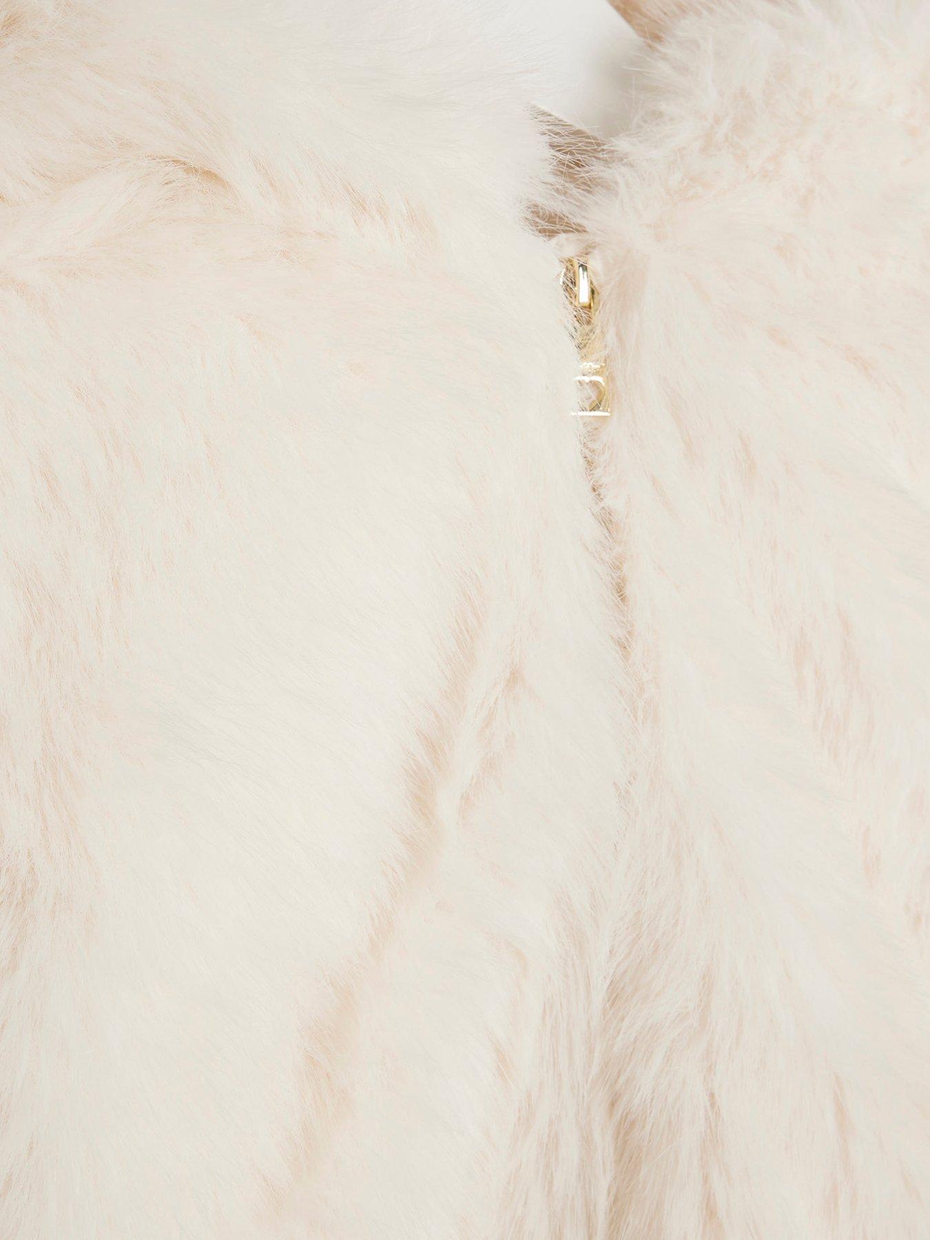  image of river-island-mini-girls-faux-fur-jacket-with-ears-cream