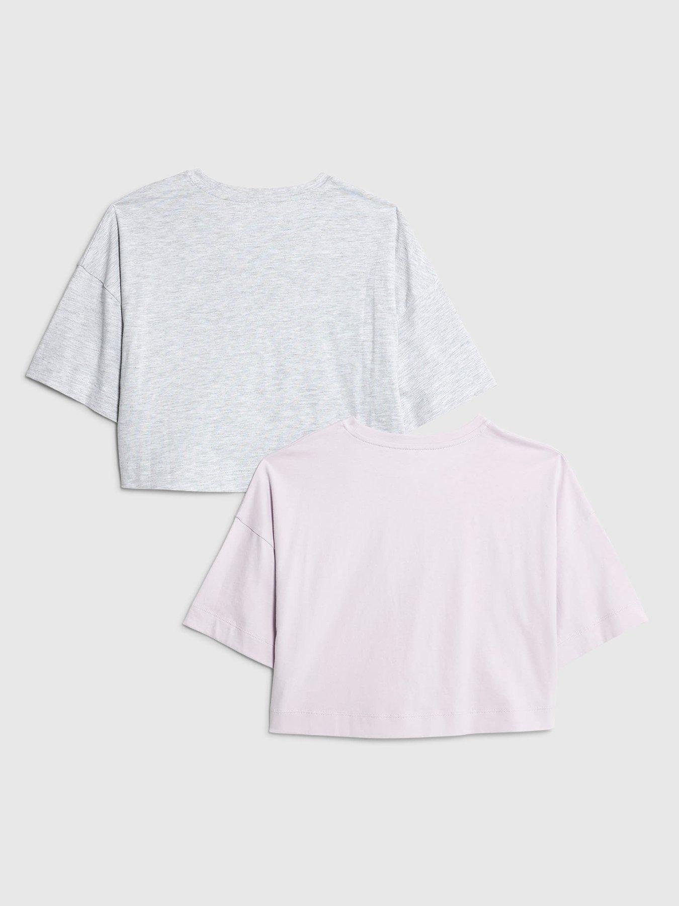  image of river-island-older-girls-2-pack-crop-tops-purple
