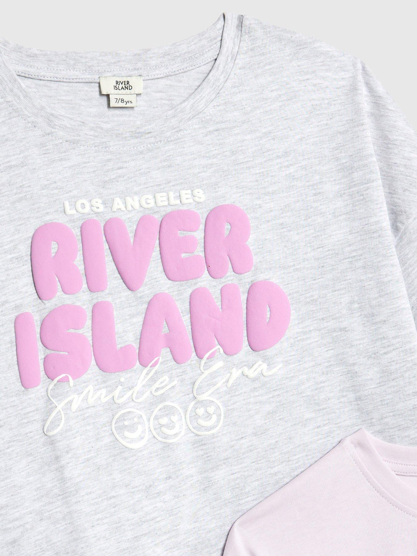  image of river-island-older-girls-2-pack-crop-tops-purple