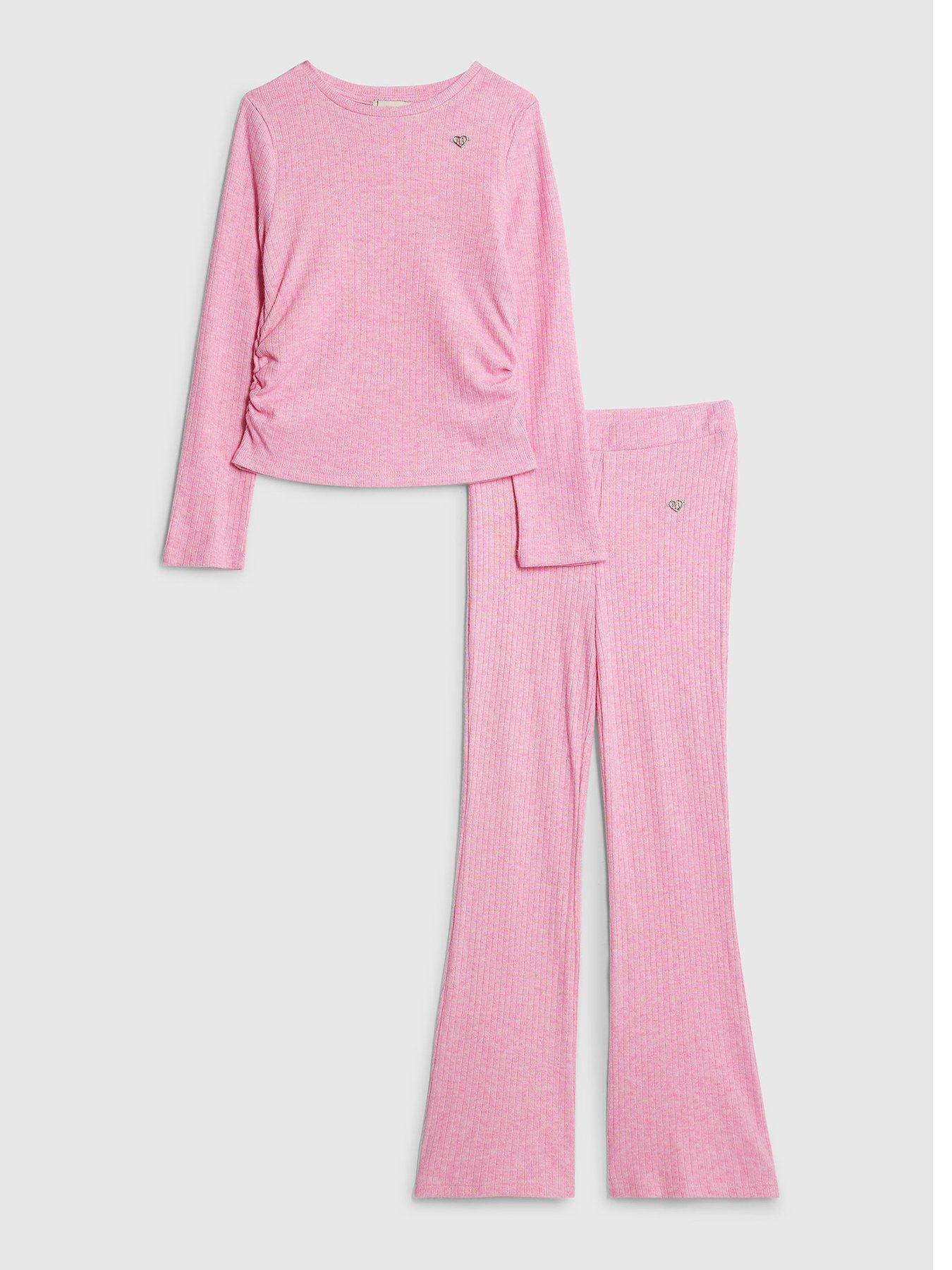 River Island Older Girls Ruched Cosy Top Set - Pink