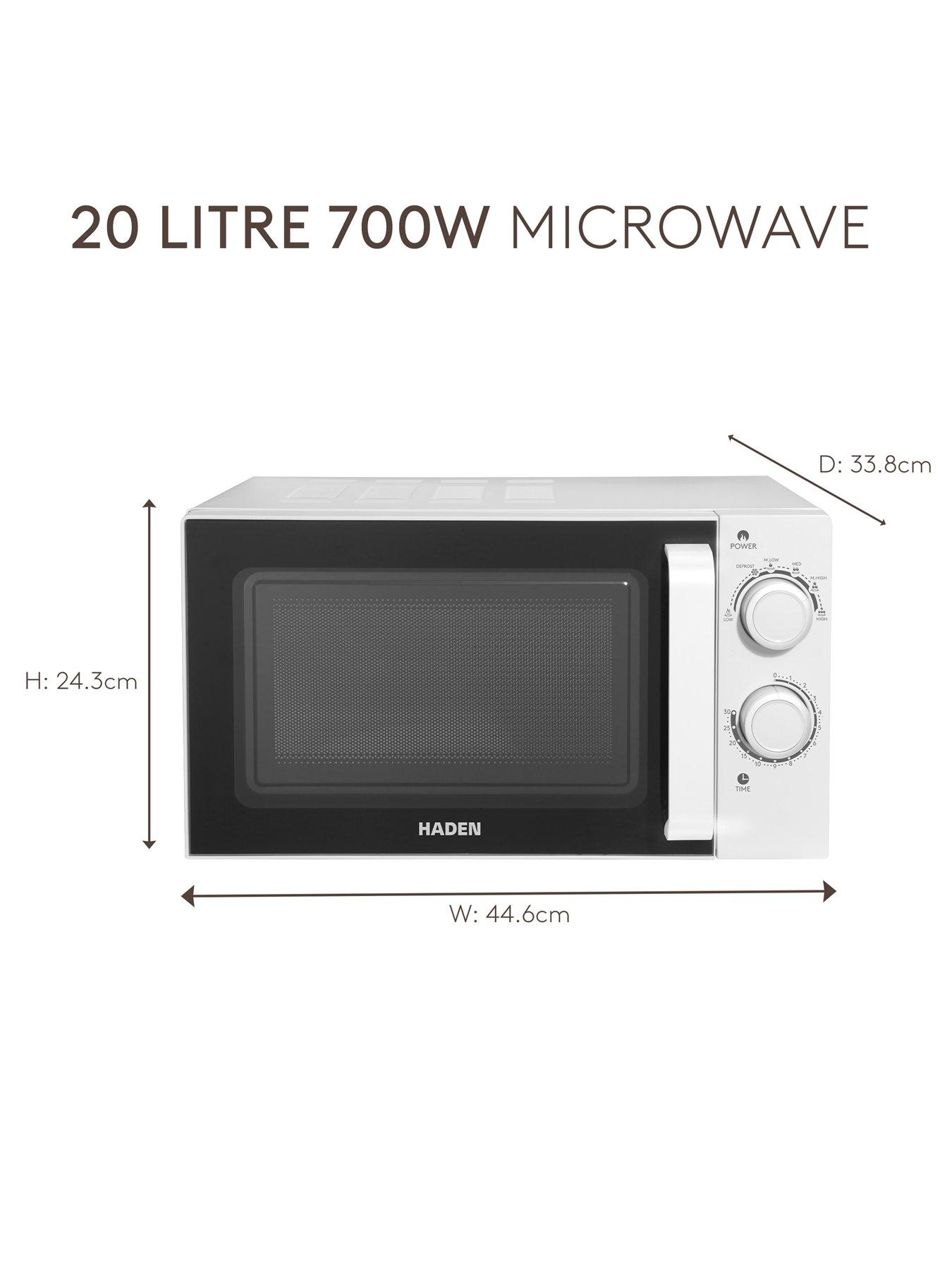  image of haden-20l-700wnbspmicrowave-stainless-steel-interior-white