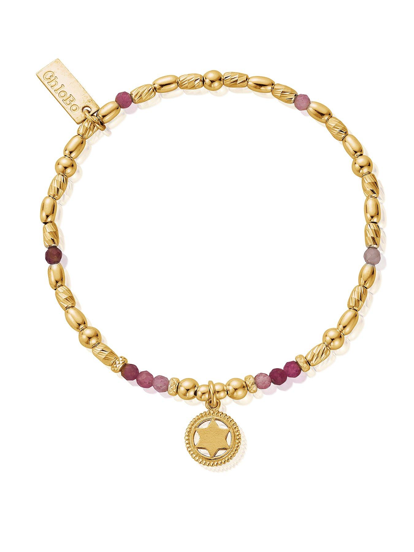 ChloBo Gold Pink Tourmaline Heart Chakra Bracelet