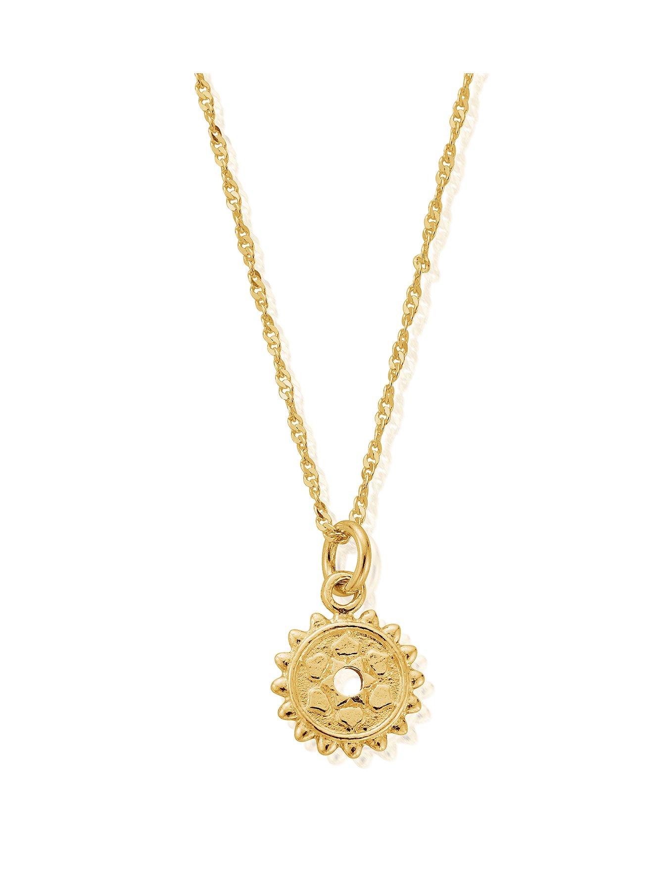 ChloBo Gold Tiny Twisted Rope Chain Crown Chakra Necklace