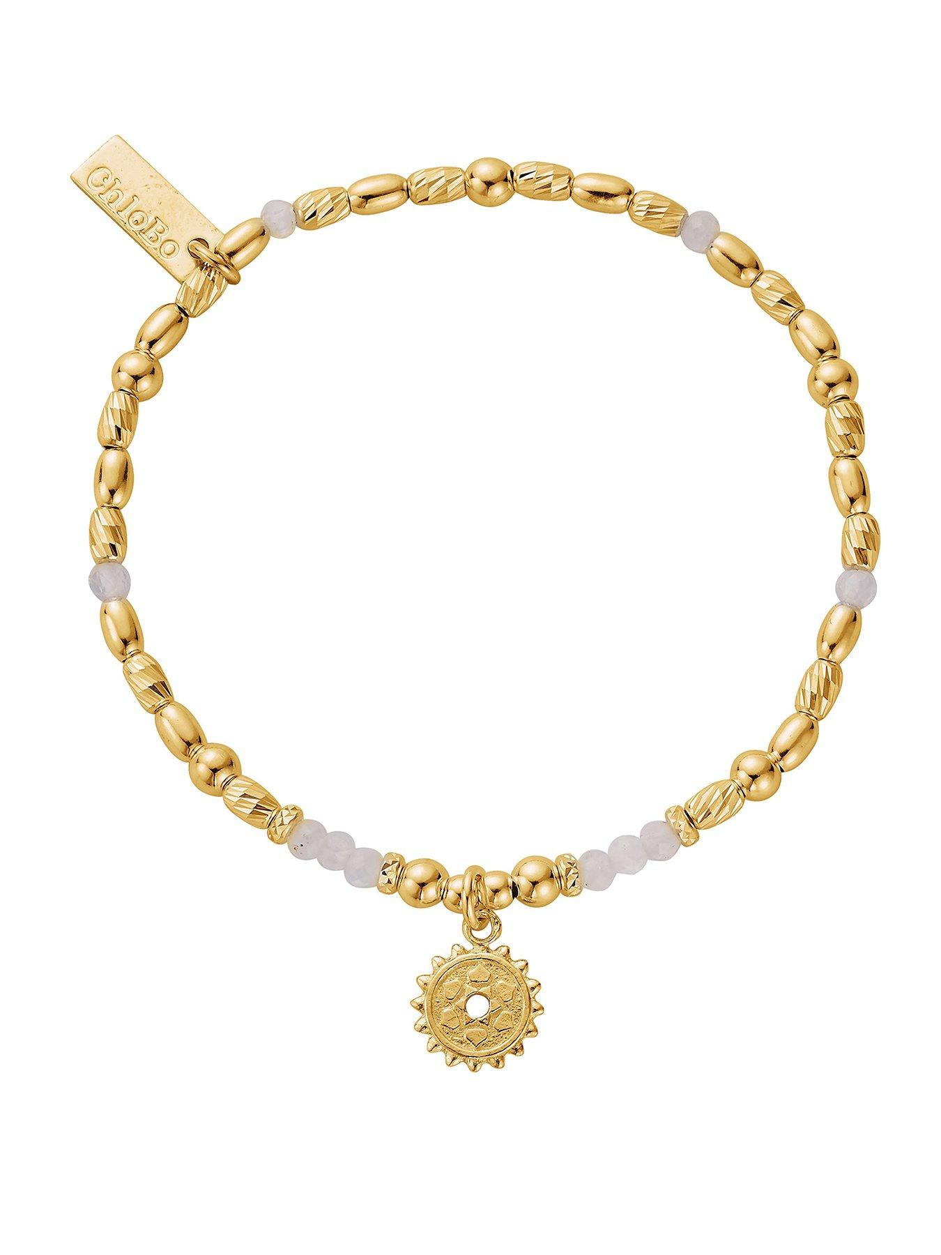 ChloBo Gold Moonstone Crown Chakra Bracelet