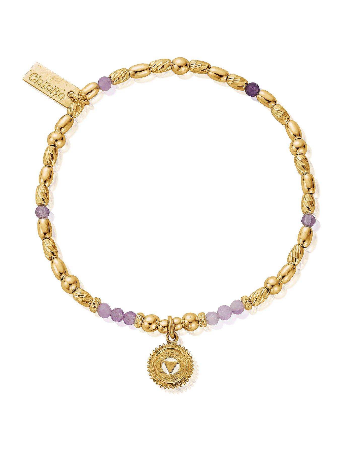 ChloBo Gold Lavender Amethyst Third Eye Chakra Bracelet