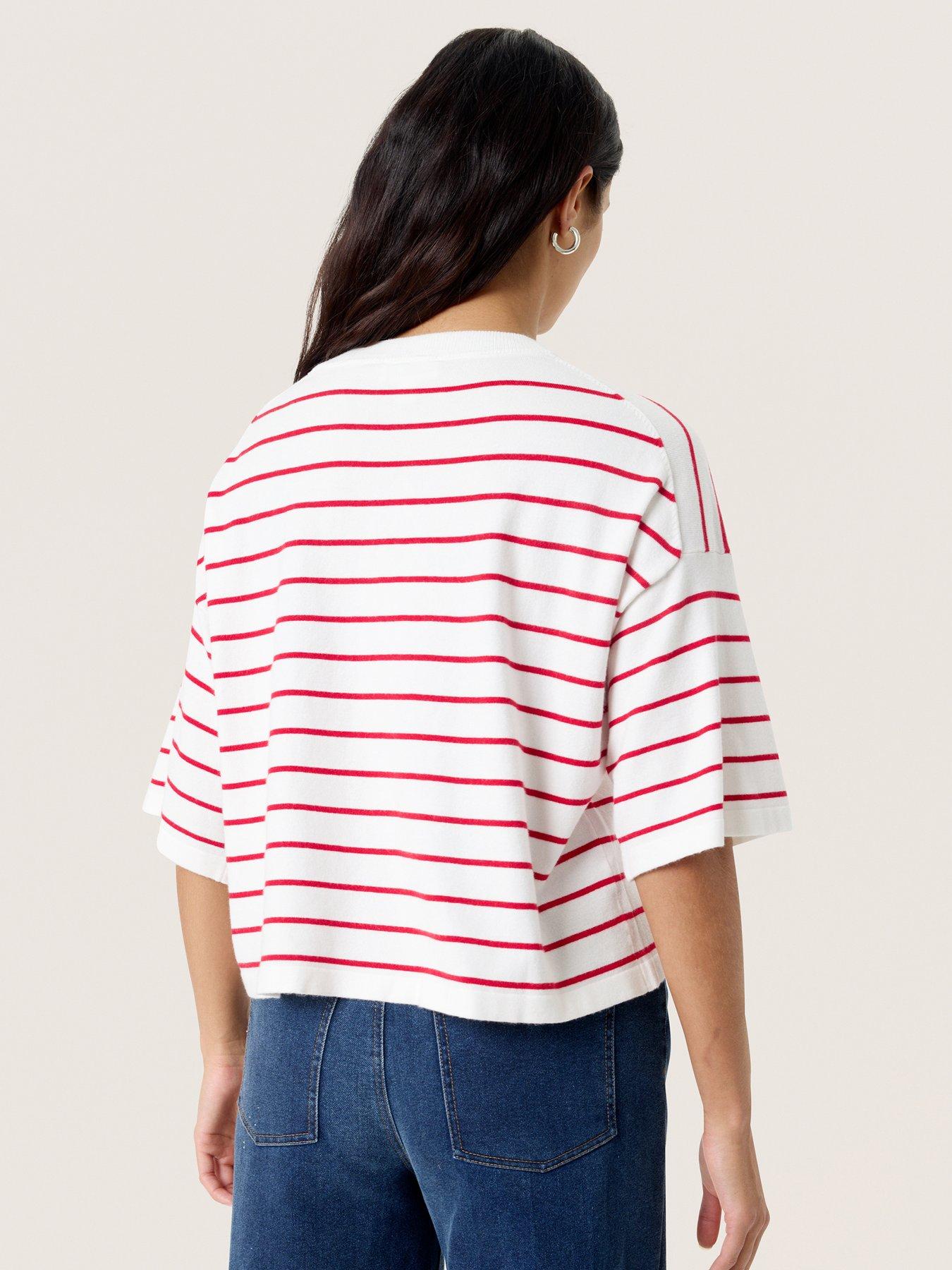  image of soaked-in-luxury-slspina-striped-t-shirt-white