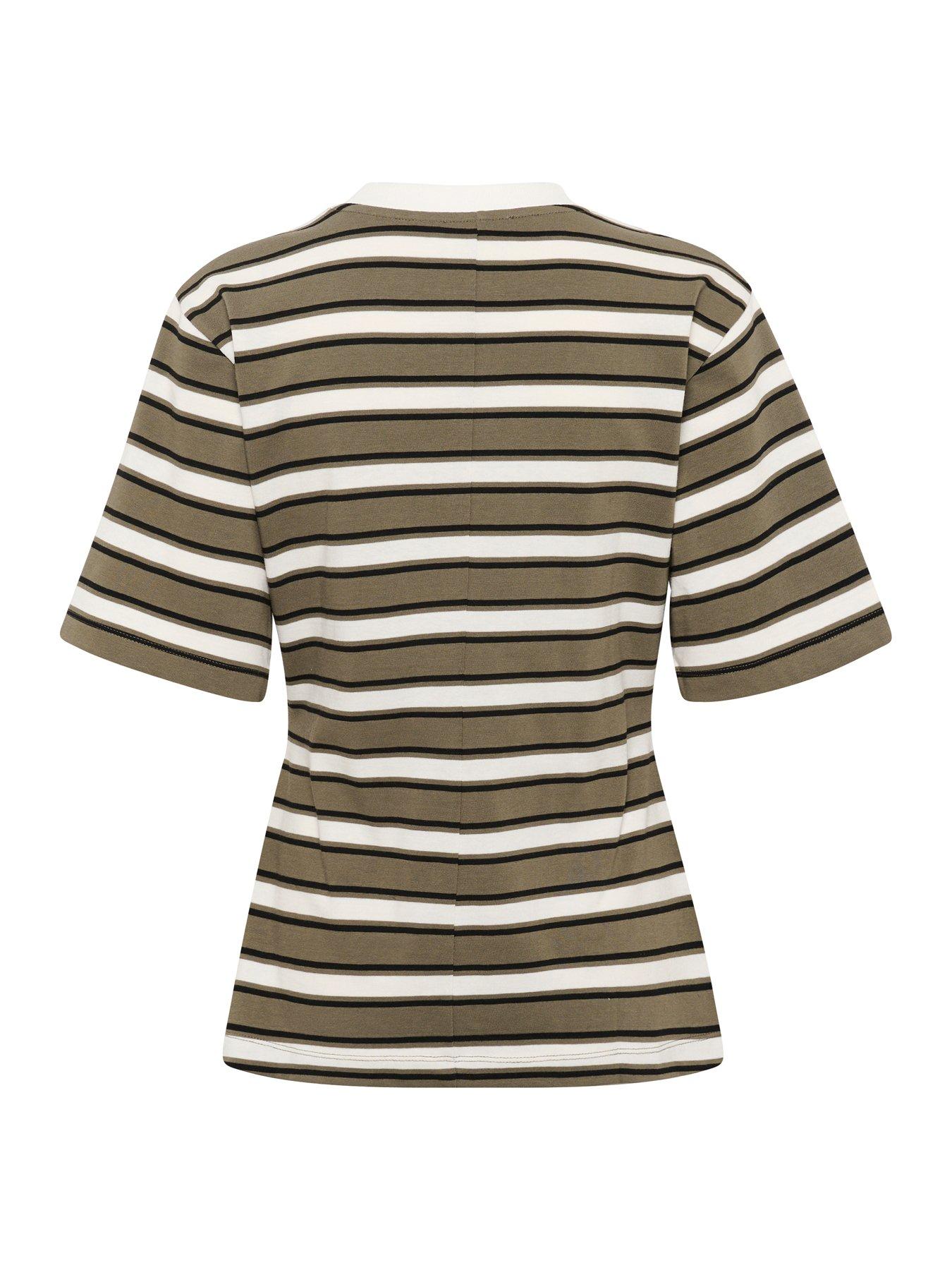  image of soaked-in-luxury-slneo-coreen-striped-t-shirt-green