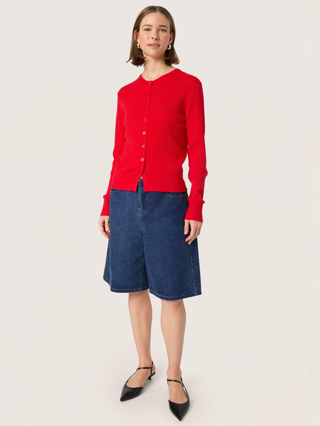  image of soaked-in-luxury-spina-cardigan-red