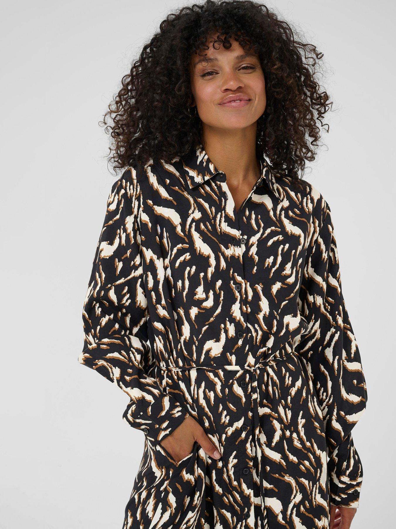 Image 1 of 4 of Kaffe Kamille Shirt Dress - Black