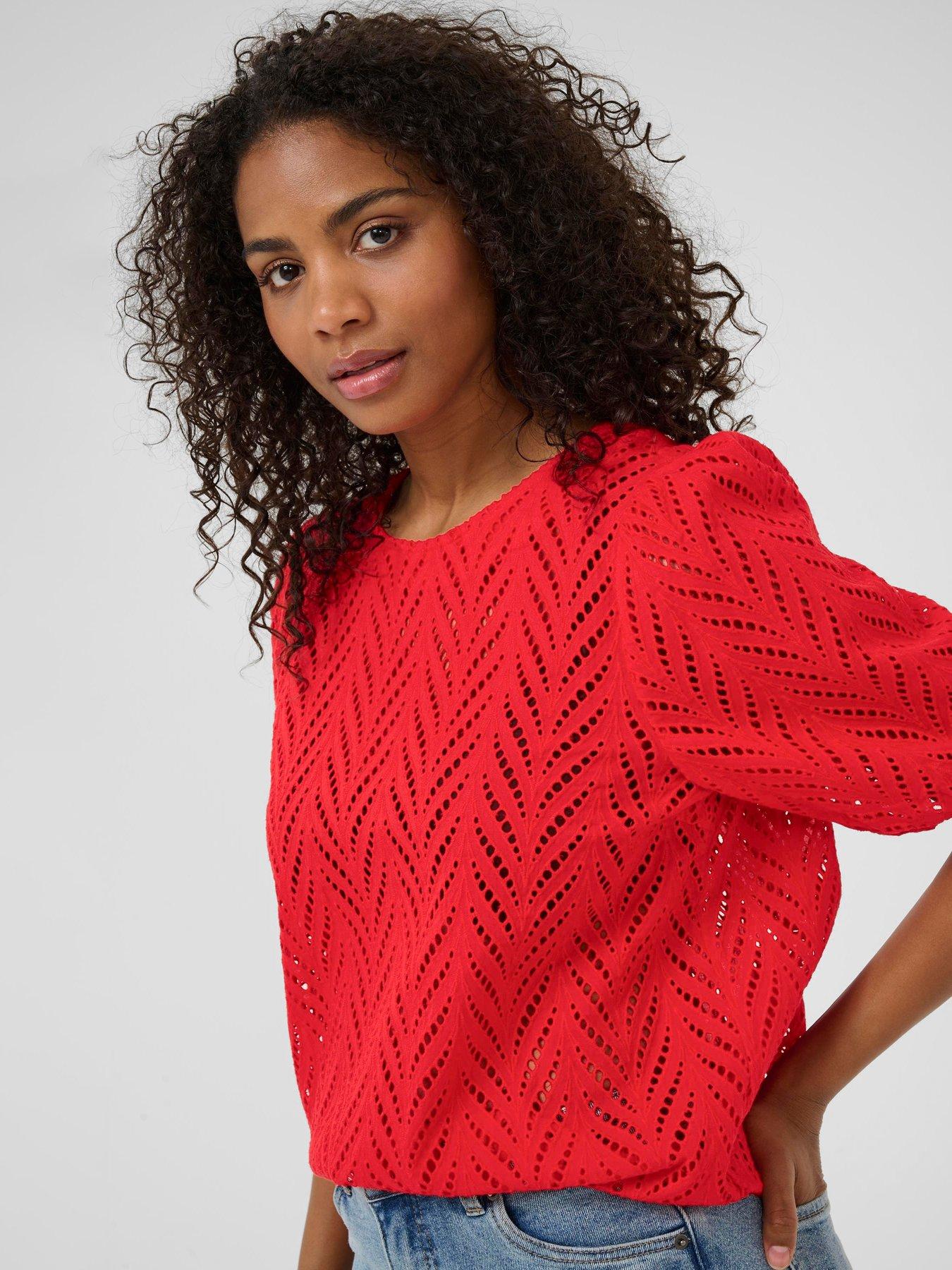  image of kaffe-kamasha-blouse-red