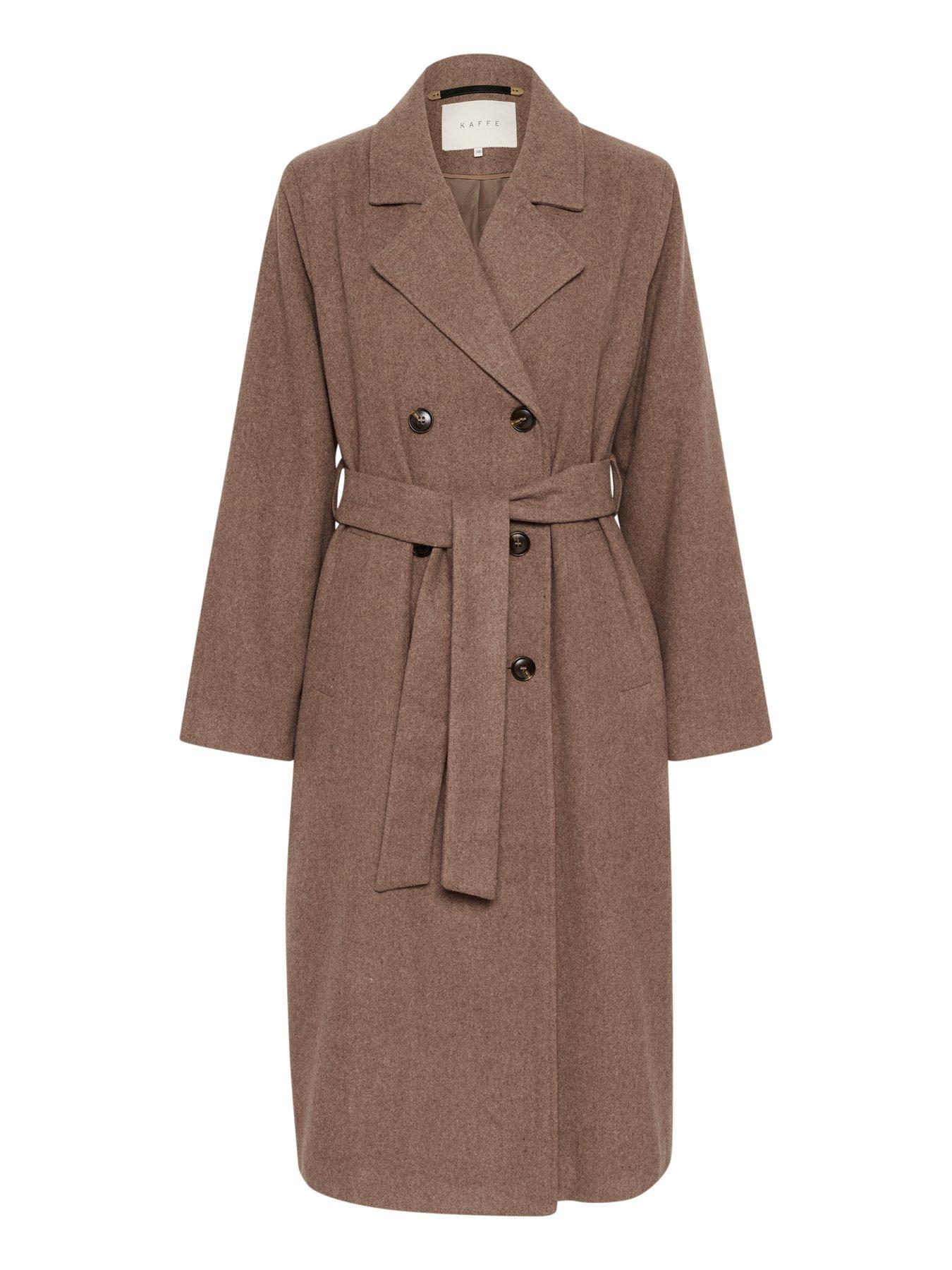 Image 4 of 4 of Kaffe Long Coat - Brown