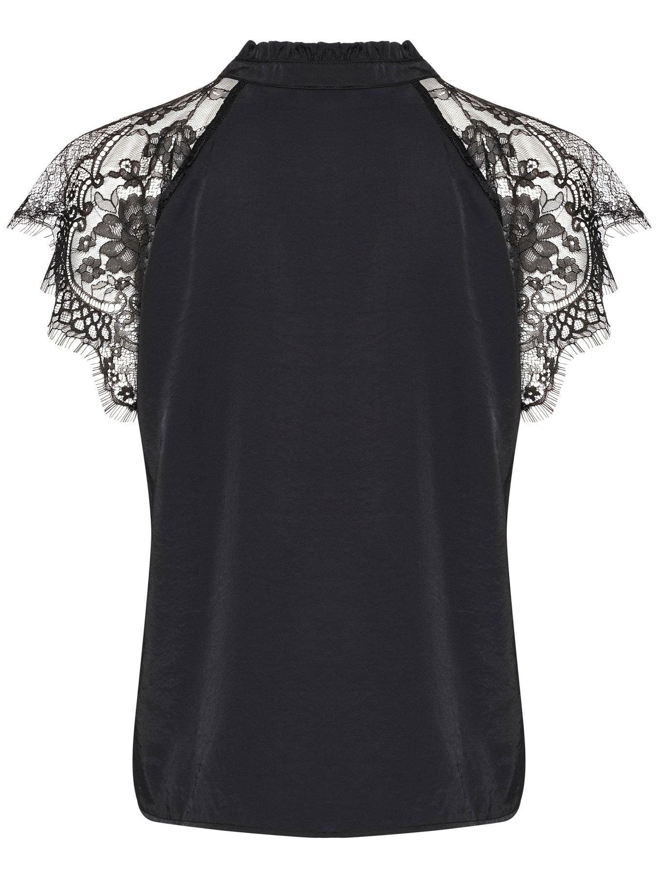  image of cream-nola-lace-blouse-black