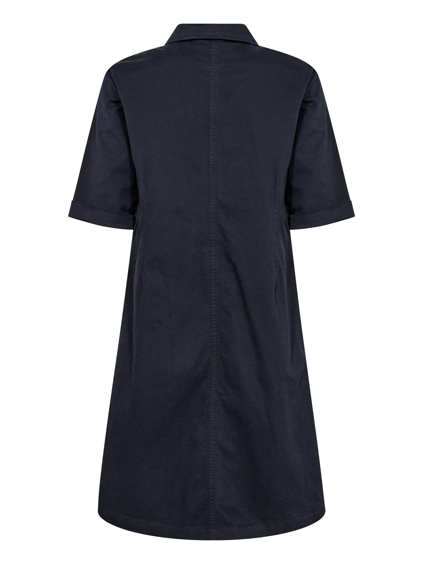 Image 5 of 5 of Cream Crberta Twill Dress - Blue