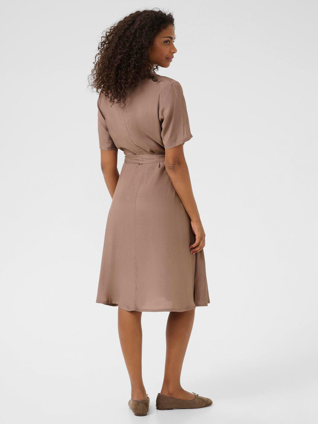 stillFront image of kaffe-kaemine-dress-brown