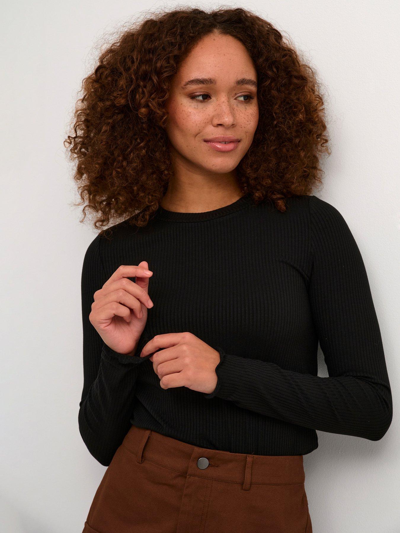 Image 3 of 5 of Kaffe Drew Long Sleeve T-Shirt - Black