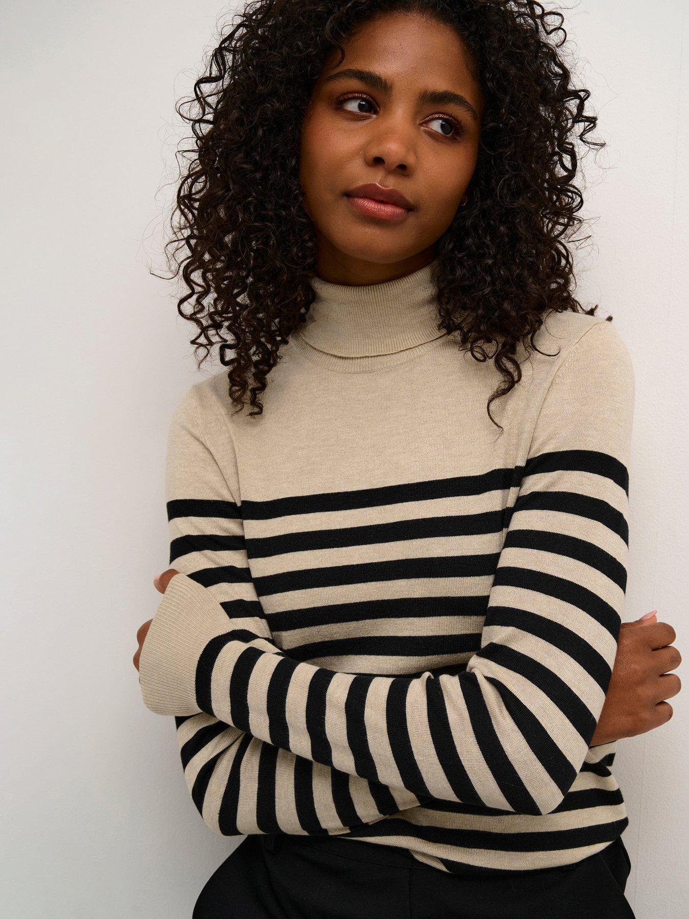  image of kaffe-kalizza-roll-neck-beige