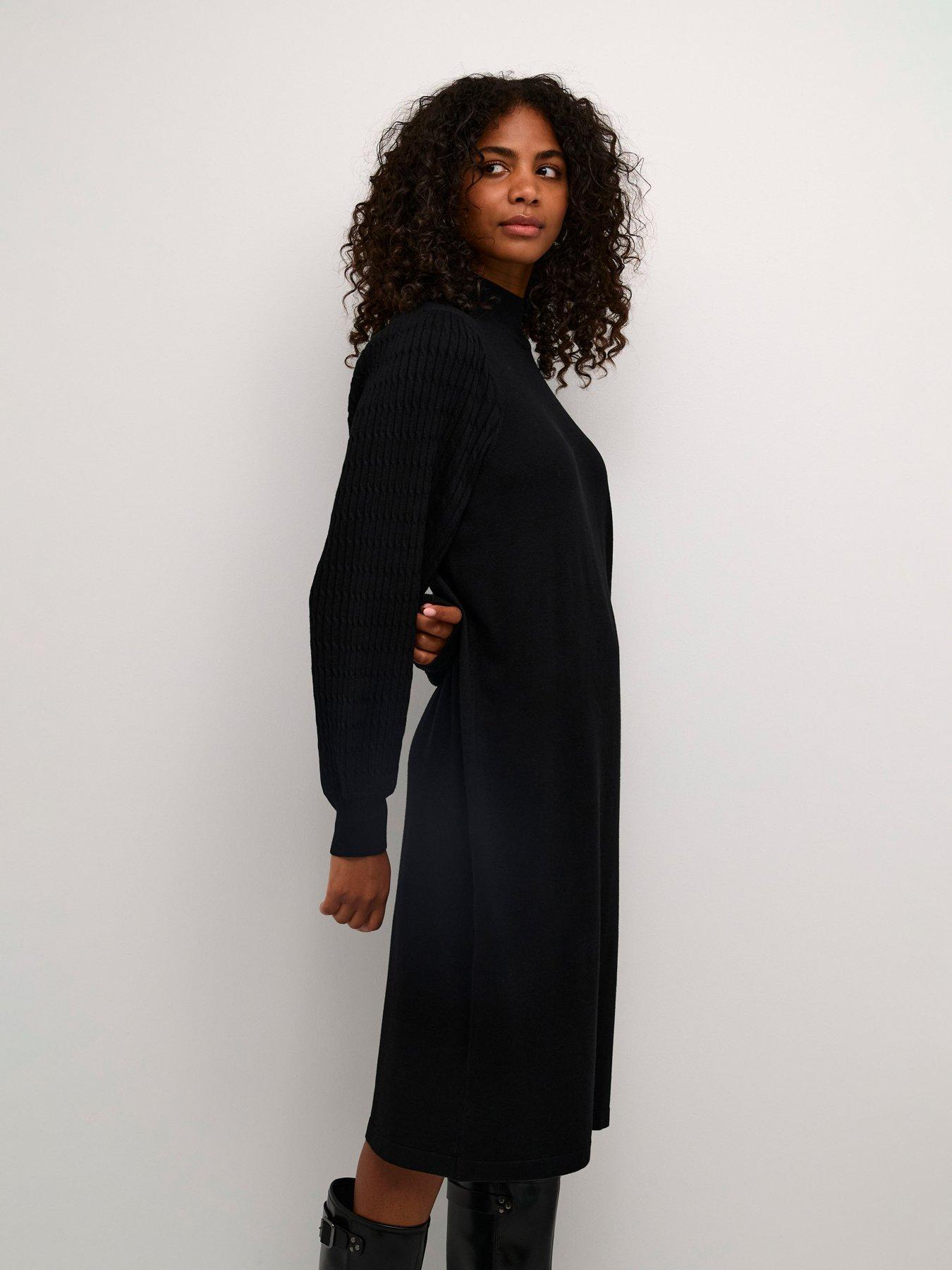 Image 1 of 5 of Kaffe Kananna Knit Dress - Black