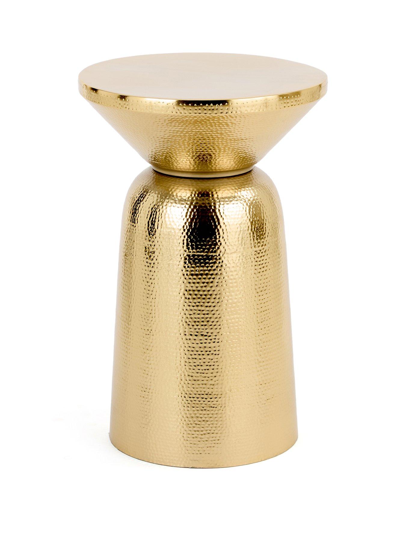 Image 2 of 5 of Very Home Perrie Drum Side Table - Antique Brass