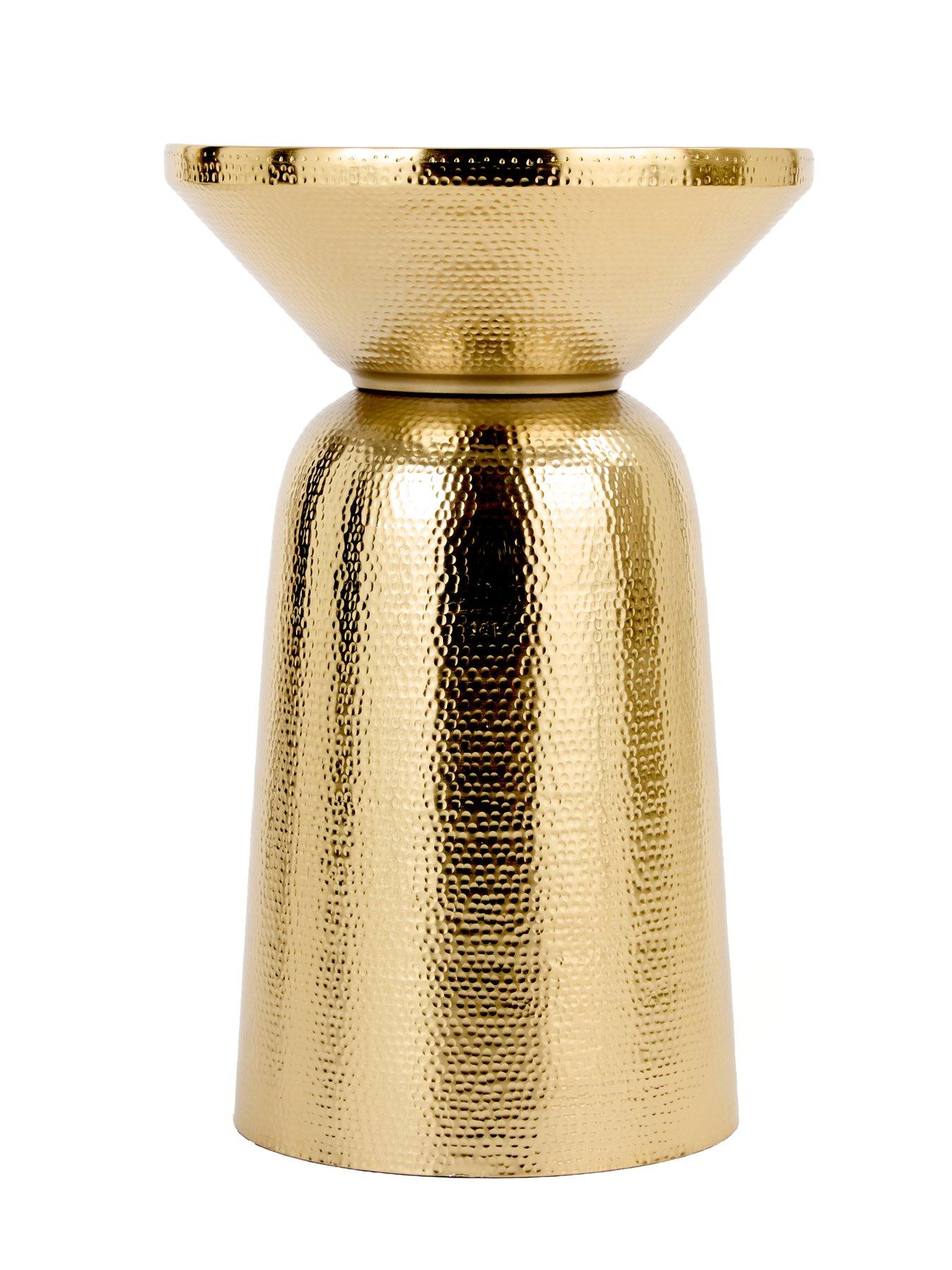 Image 3 of 5 of Very Home Perrie Drum Side Table - Antique Brass