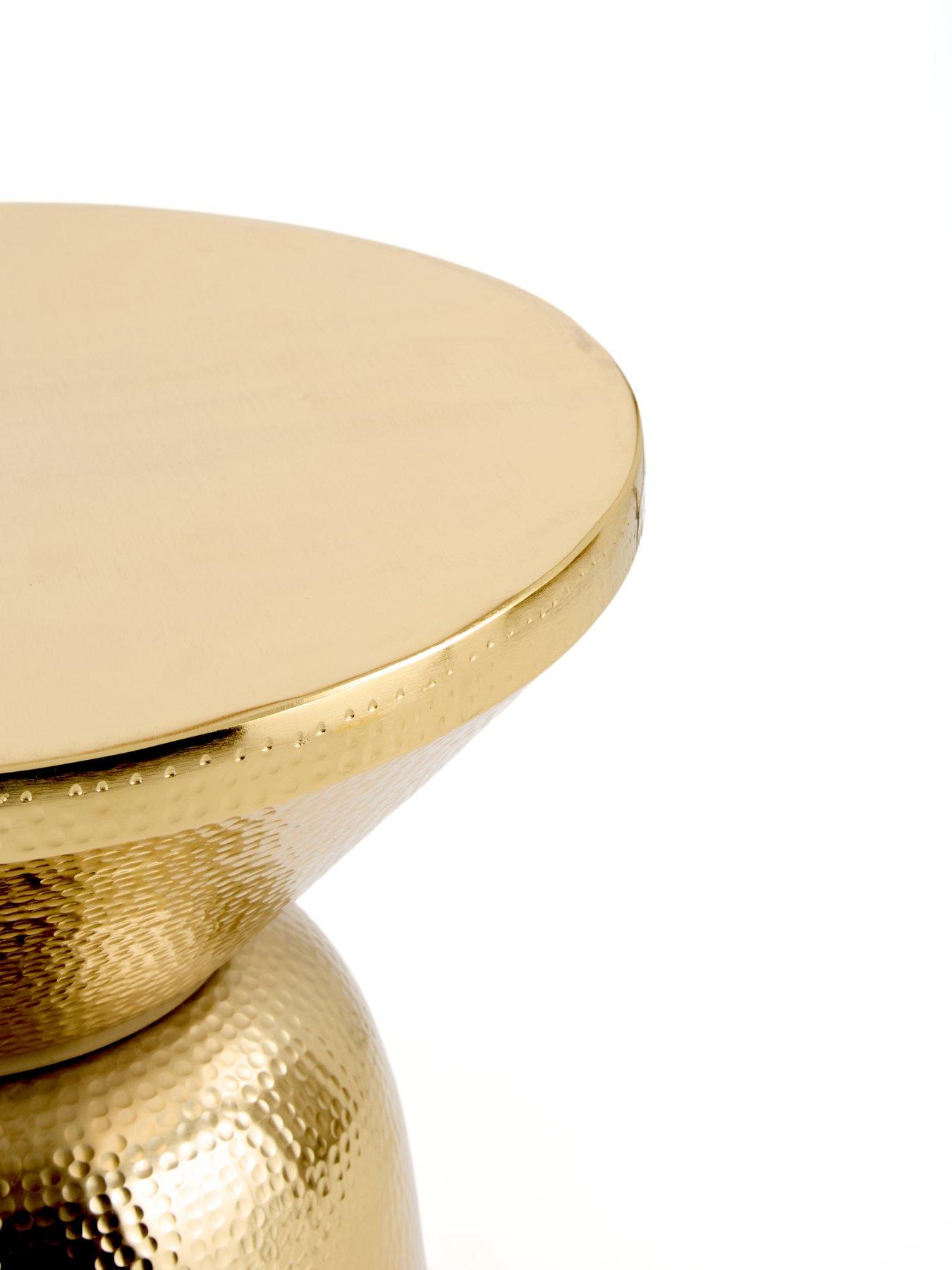 Image 4 of 5 of Very Home Perrie Drum Side Table - Antique Brass