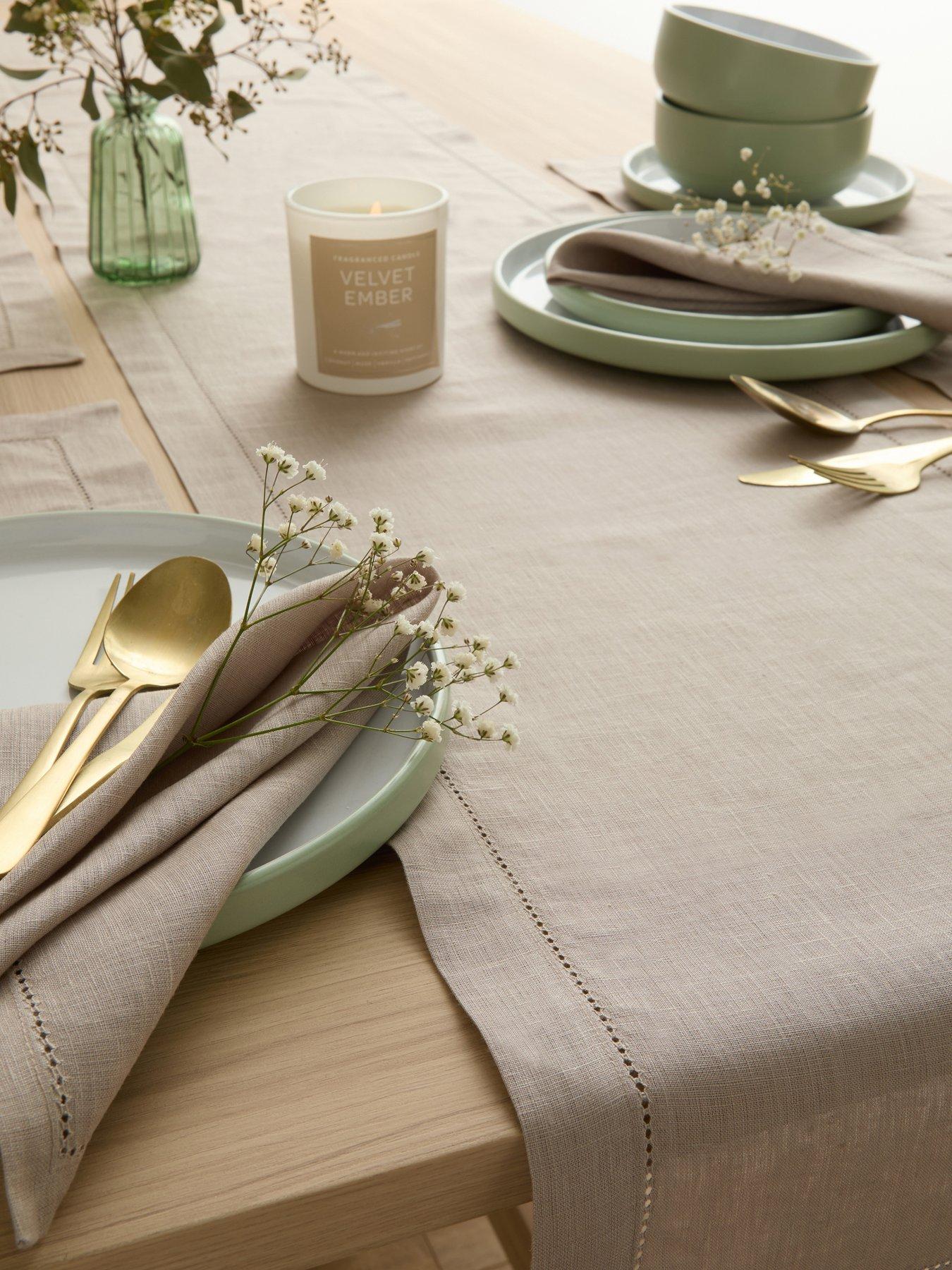 Image 3 of 5 of The Very Collection Stone Linen Table Runner 36 X 180cm