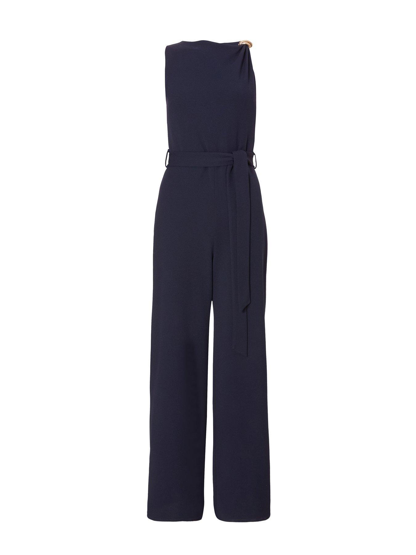 Image 4 of 6 of Quiz Navy Buckle Detail Jumpsuit