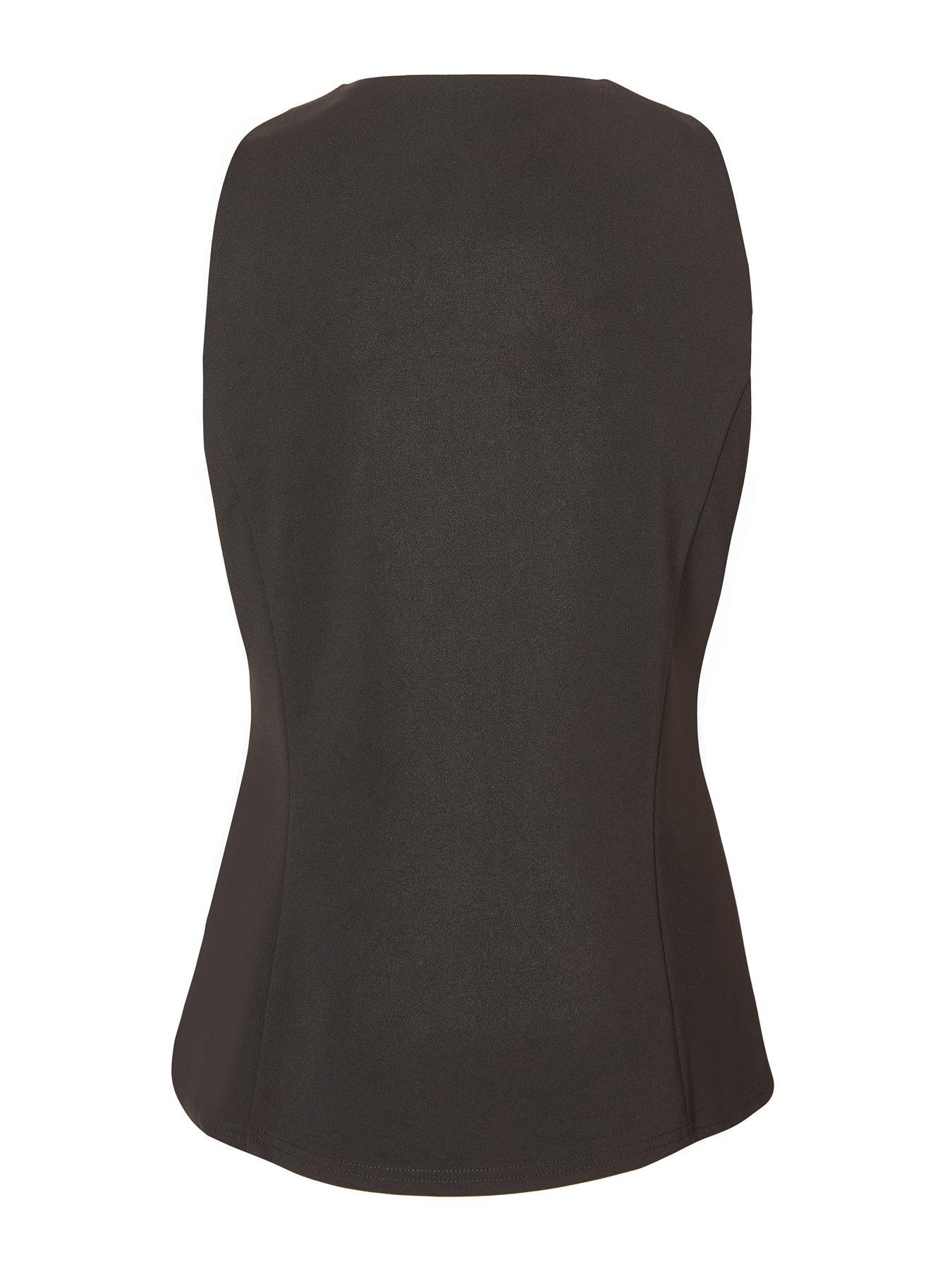 Image 6 of 6 of Quiz Black Bow Detail Waistcoat