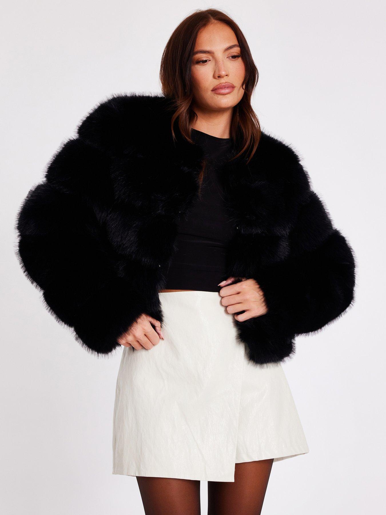 Quiz Black Faux Fur Jacket