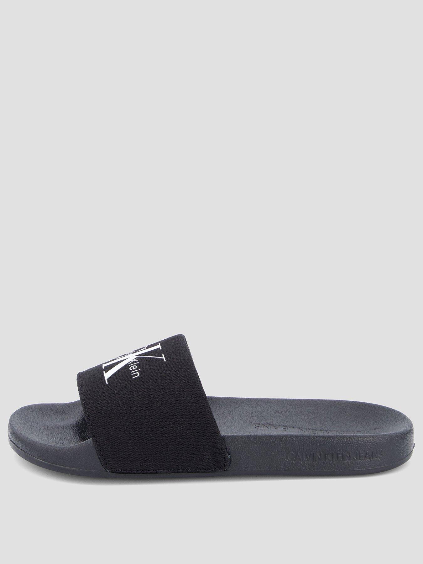 Image 2 of 6 of Calvin Klein Monogram Sliders - Black