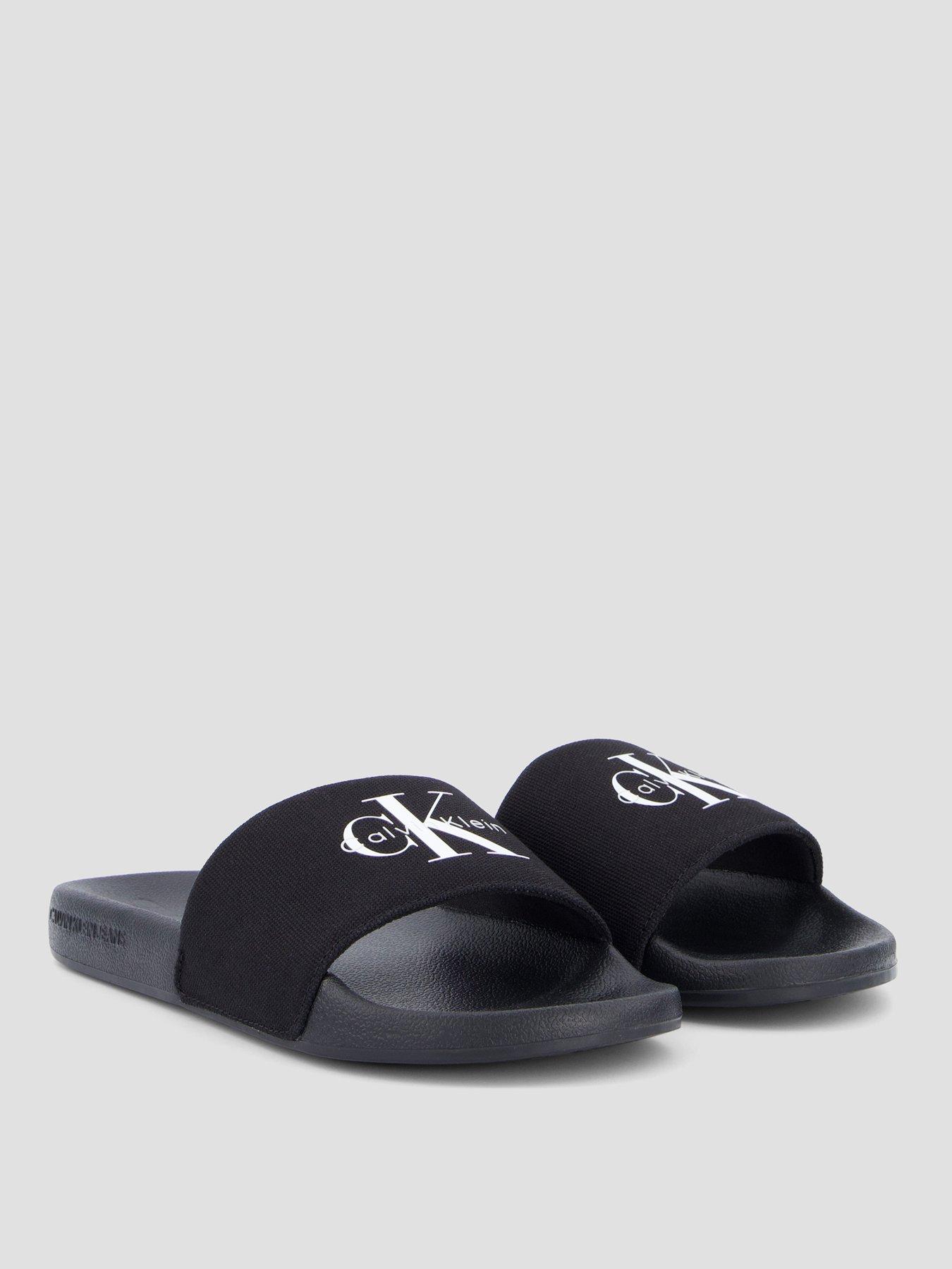 Image 5 of 6 of Calvin Klein Monogram Sliders - Black