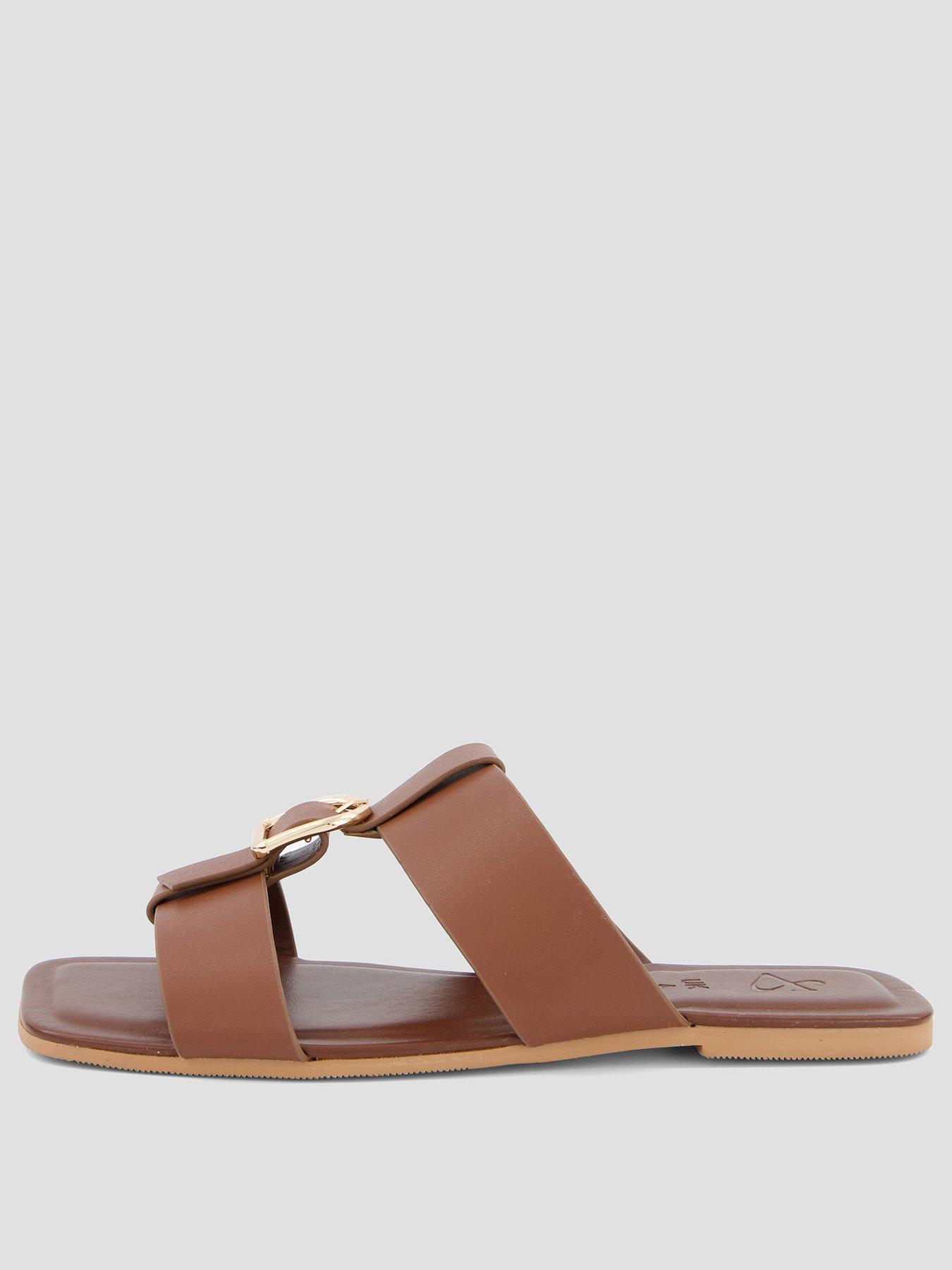 Image 2 of 7 of The Very Collection Real Leather Buckle Slider - Brown