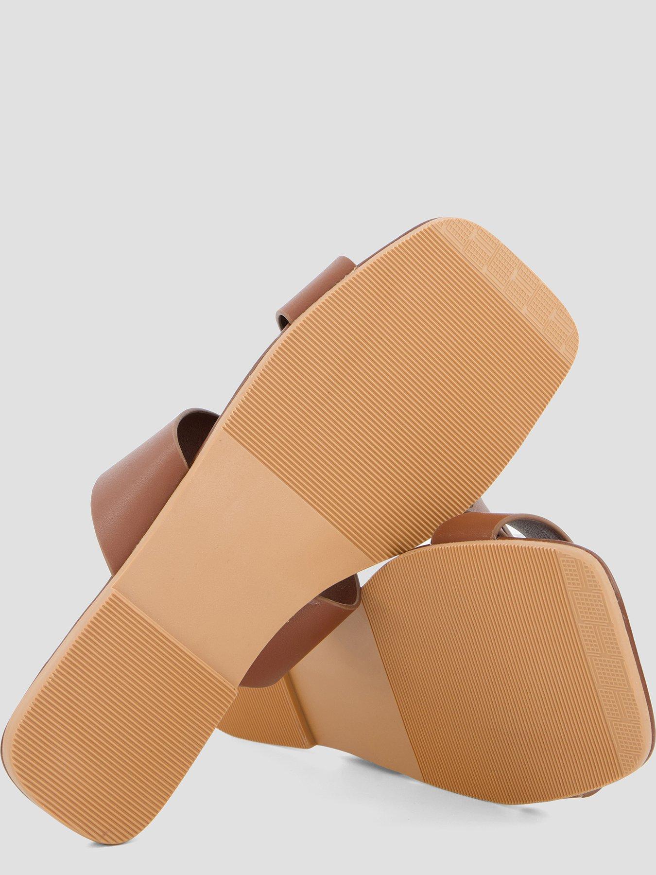 Image 4 of 7 of The Very Collection Real Leather Buckle Slider - Brown