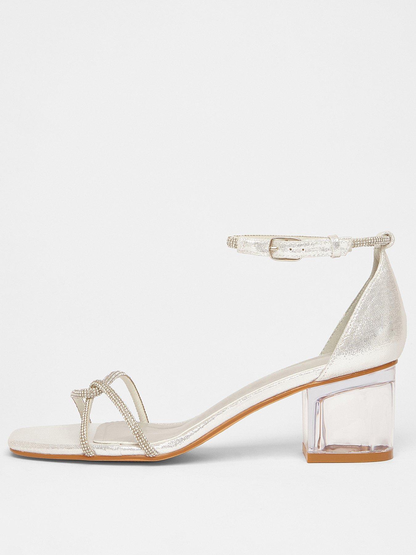 undefined Silver Twist Strap Heeled Sandal
