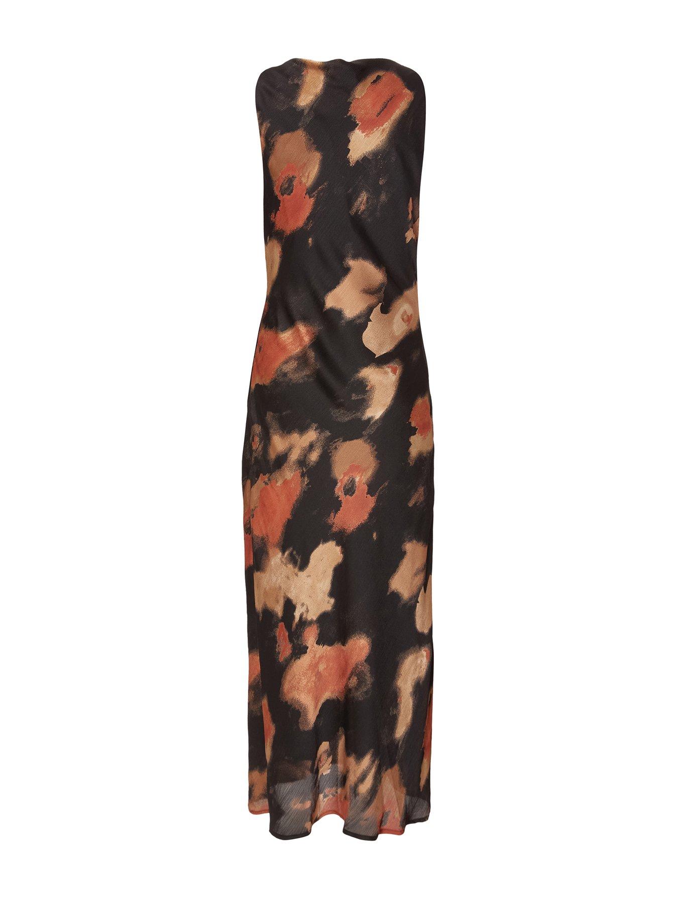 Image 6 of 6 of Quiz Black Printed Cowl Neck Midaxi Dress