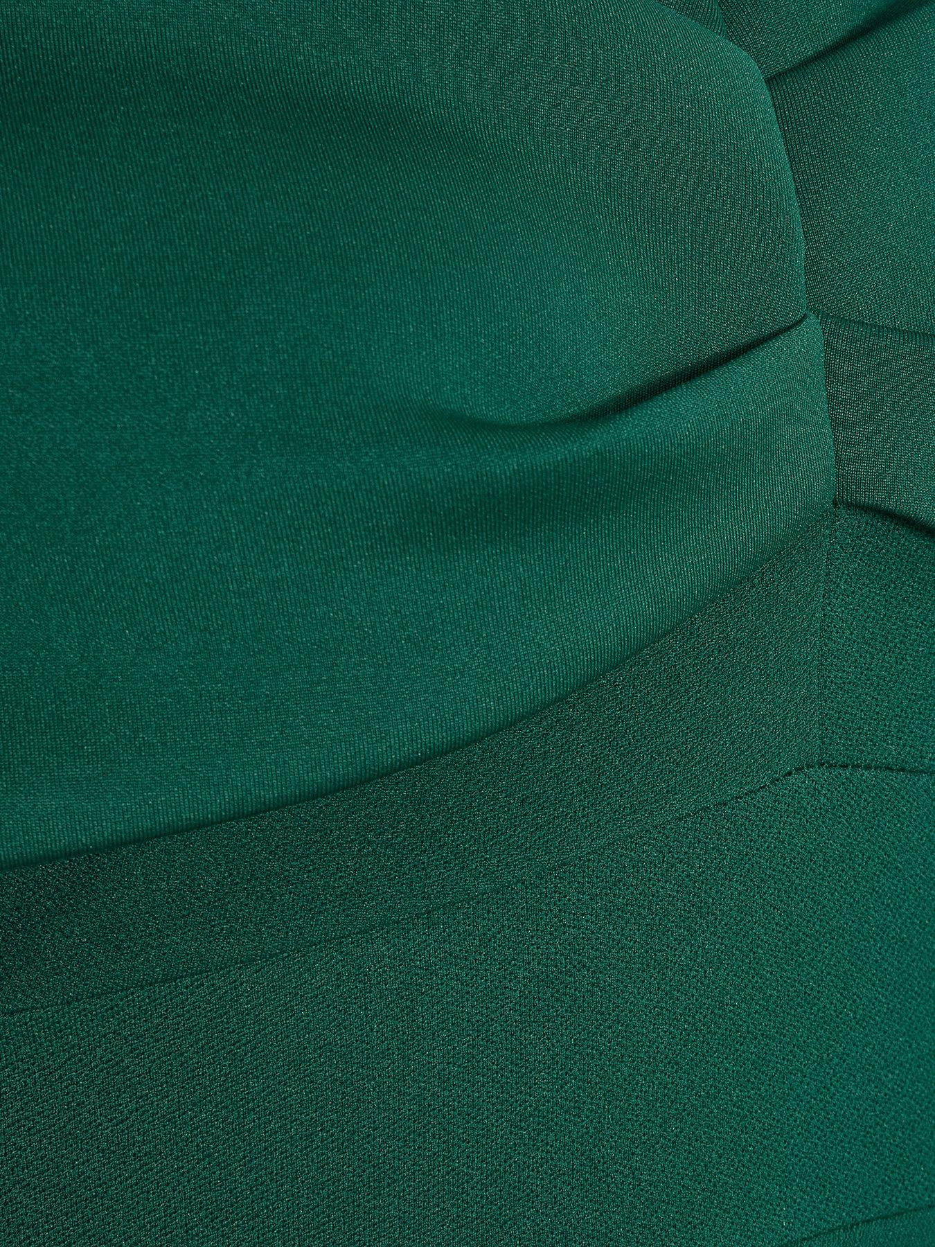 green emerald velvet dress Green Bardot Lace Fishtail Gown