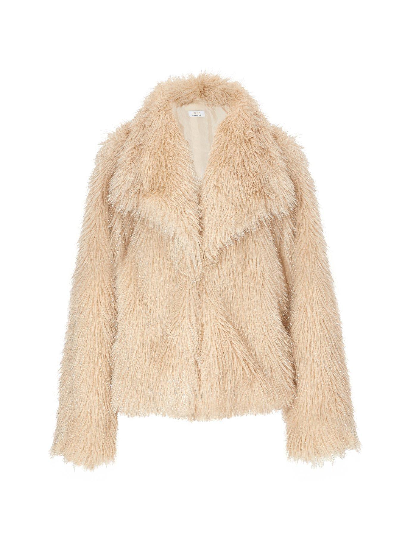 Image 5 of 6 of Quiz Stone Faux Fur Cropped Jacket