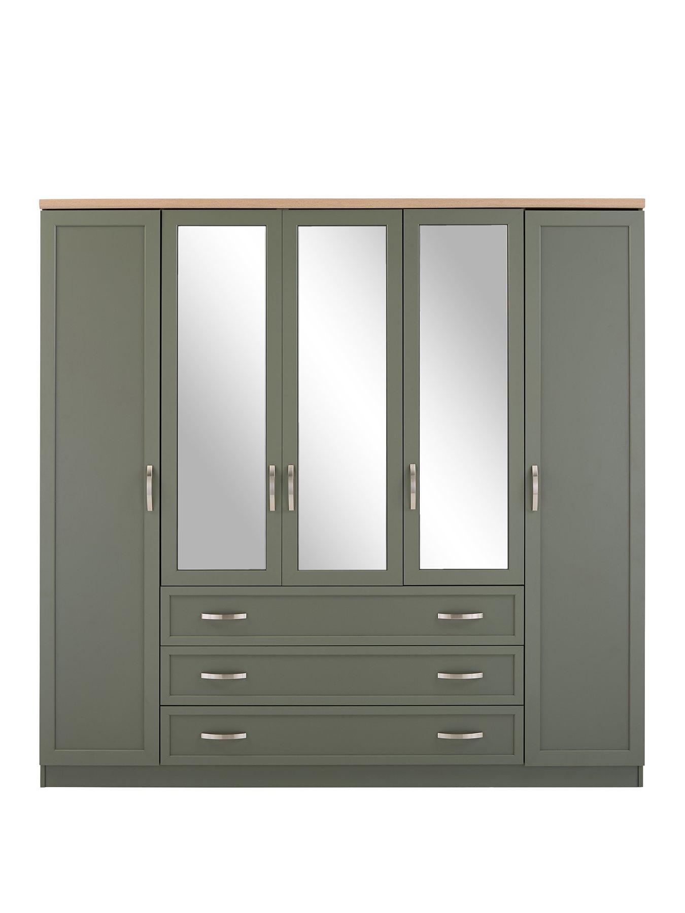 Image 2 of 7 of The Very Collection Camberley 5 Door,&nbsp;3 Drawer Mirrored Wardrobe