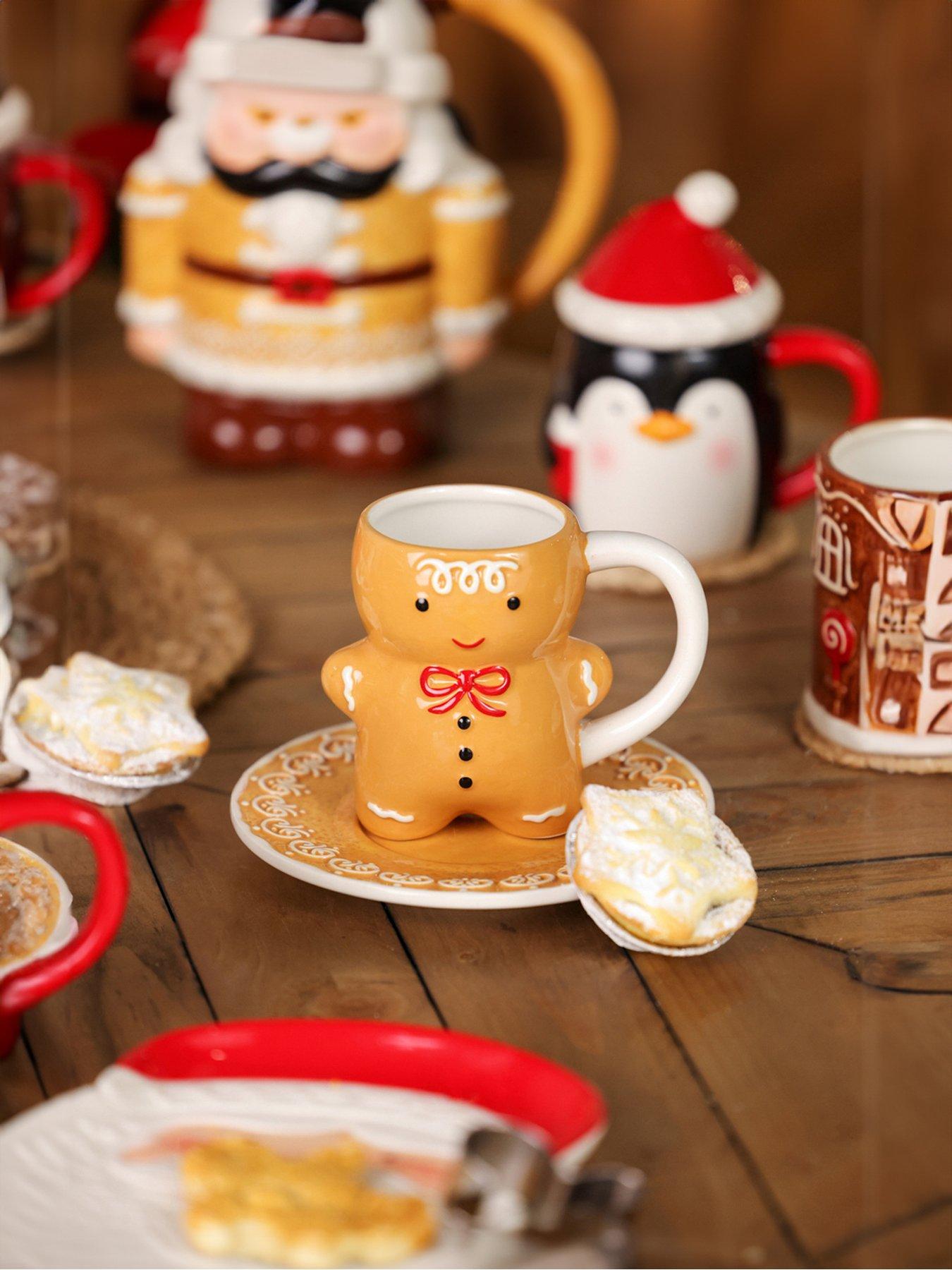 Image 1 of 2 of The Christmas Gift Co Santa & Friends Ceramic Small Mug - Gingerbread Man