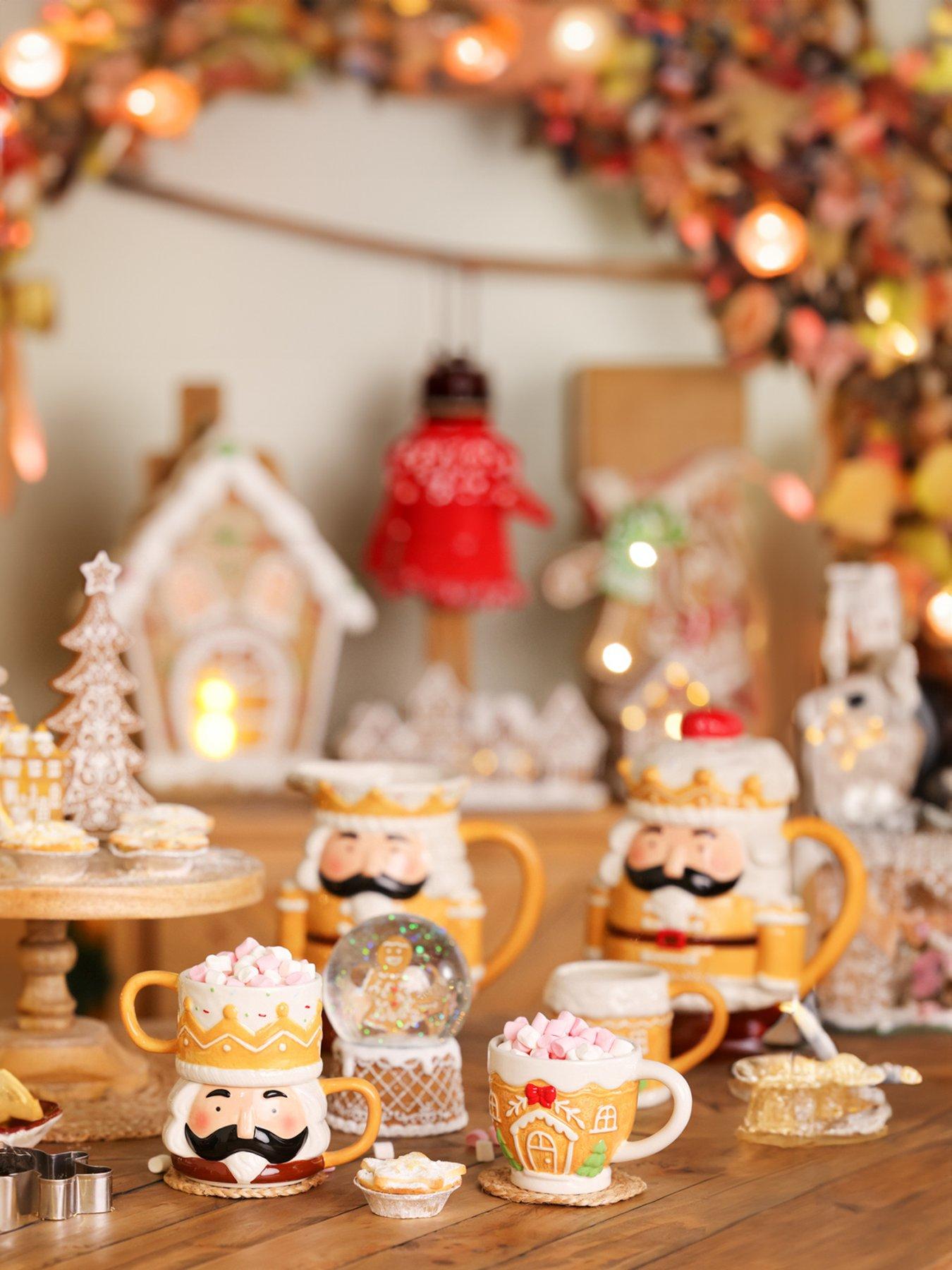 The Christmas Gift Co Santa & Friends Ceramic Gingerbread Teacup And Saucer