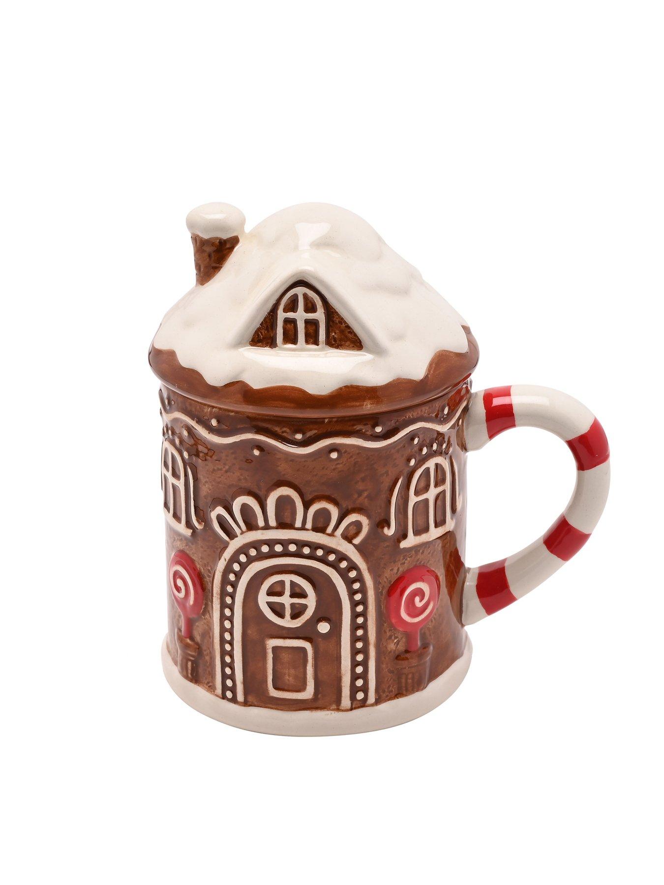 Image 1 of 4 of The Christmas Gift Co Santa & Friends Ceramic Mug - Dark Ginger House