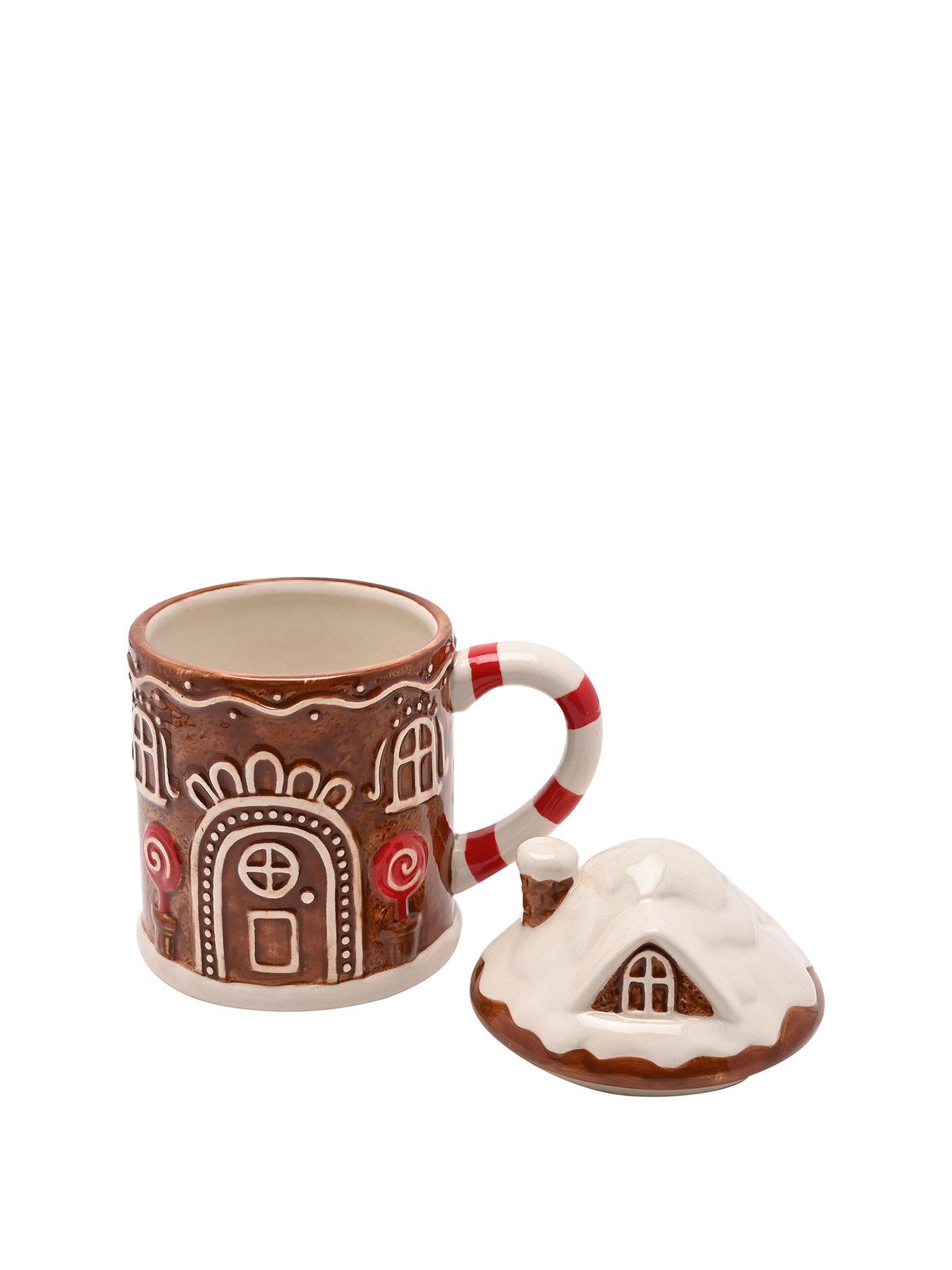 Image 2 of 4 of The Christmas Gift Co Santa & Friends Ceramic Mug - Dark Ginger House