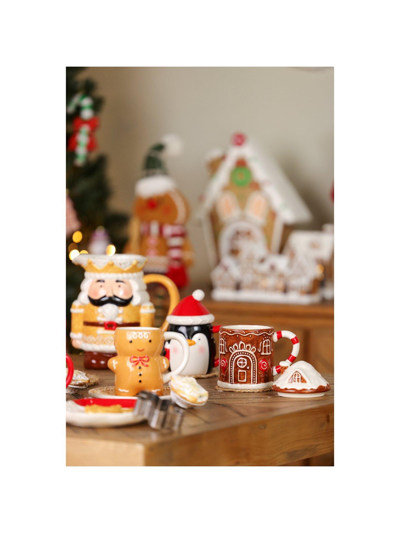 Image 4 of 4 of The Christmas Gift Co Santa & Friends Ceramic Mug - Dark Ginger House