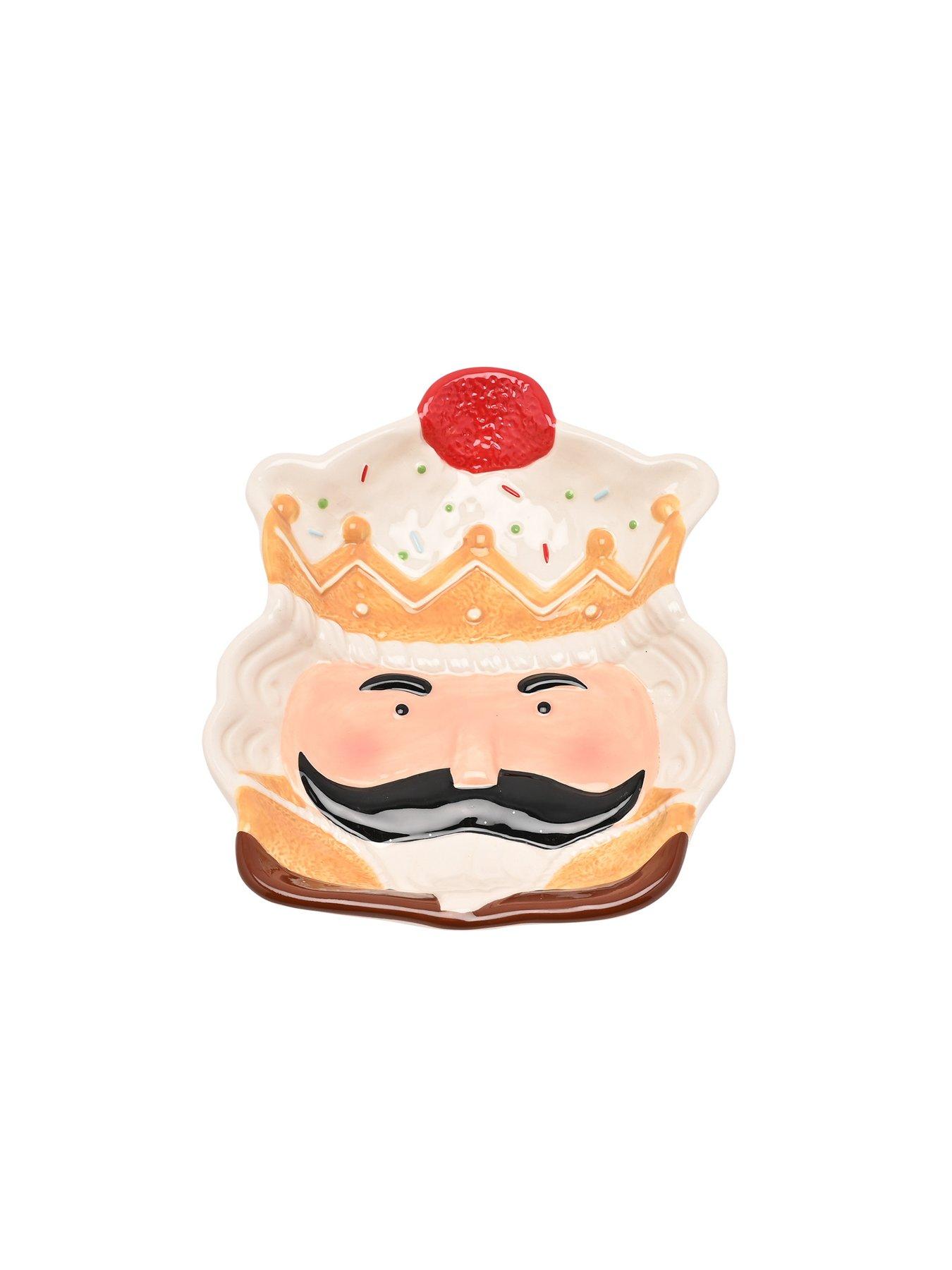 Image 1 of 2 of The Christmas Gift Co Santa & Friends Ceramic Gingerbread Nutcracker Head Plate