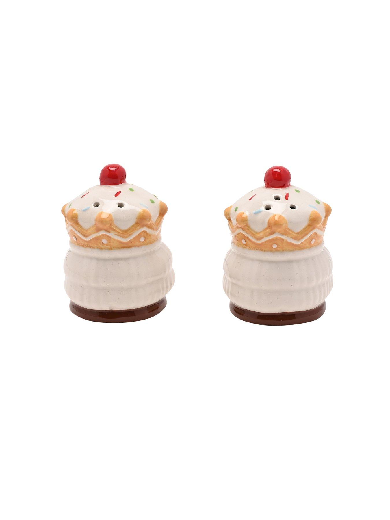 Image 3 of 3 of The Christmas Gift Co Santa & Friends Ceramic Gingerbread Nutcracker Salt & Pepper Pots