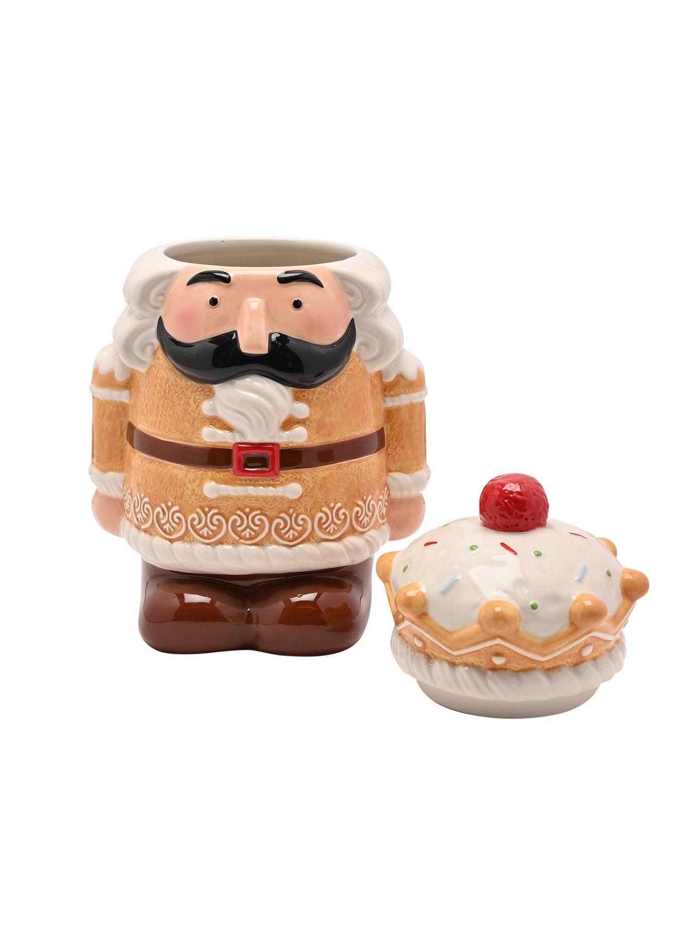 Image 3 of 3 of The Christmas Gift Co Santa & Friends Ceramic Gingerbread Nutcracker Treat Jar