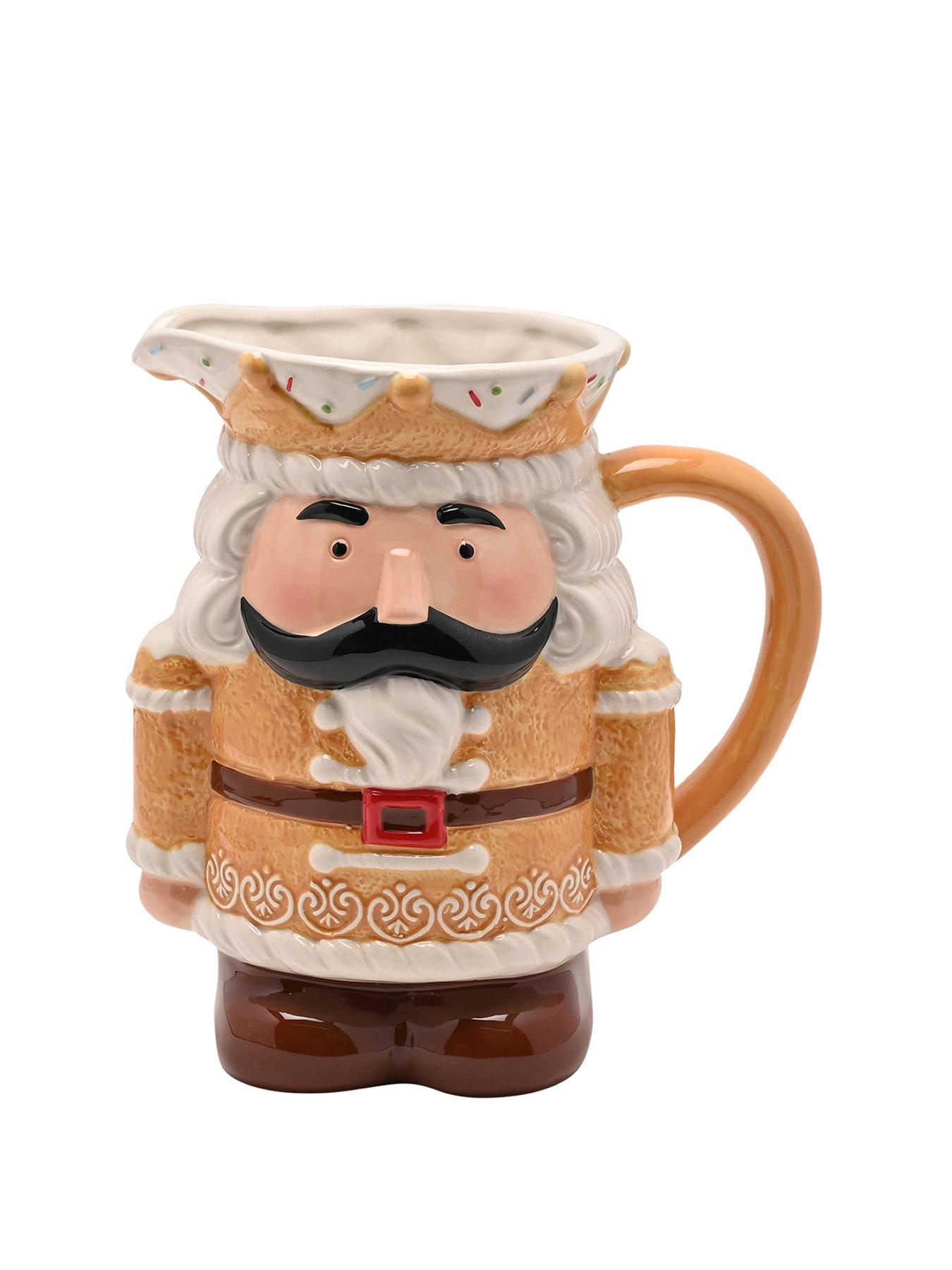 The Christmas Gift Co Santa & Friends Ceramic Gingerbread Nutcracker Jug - Large