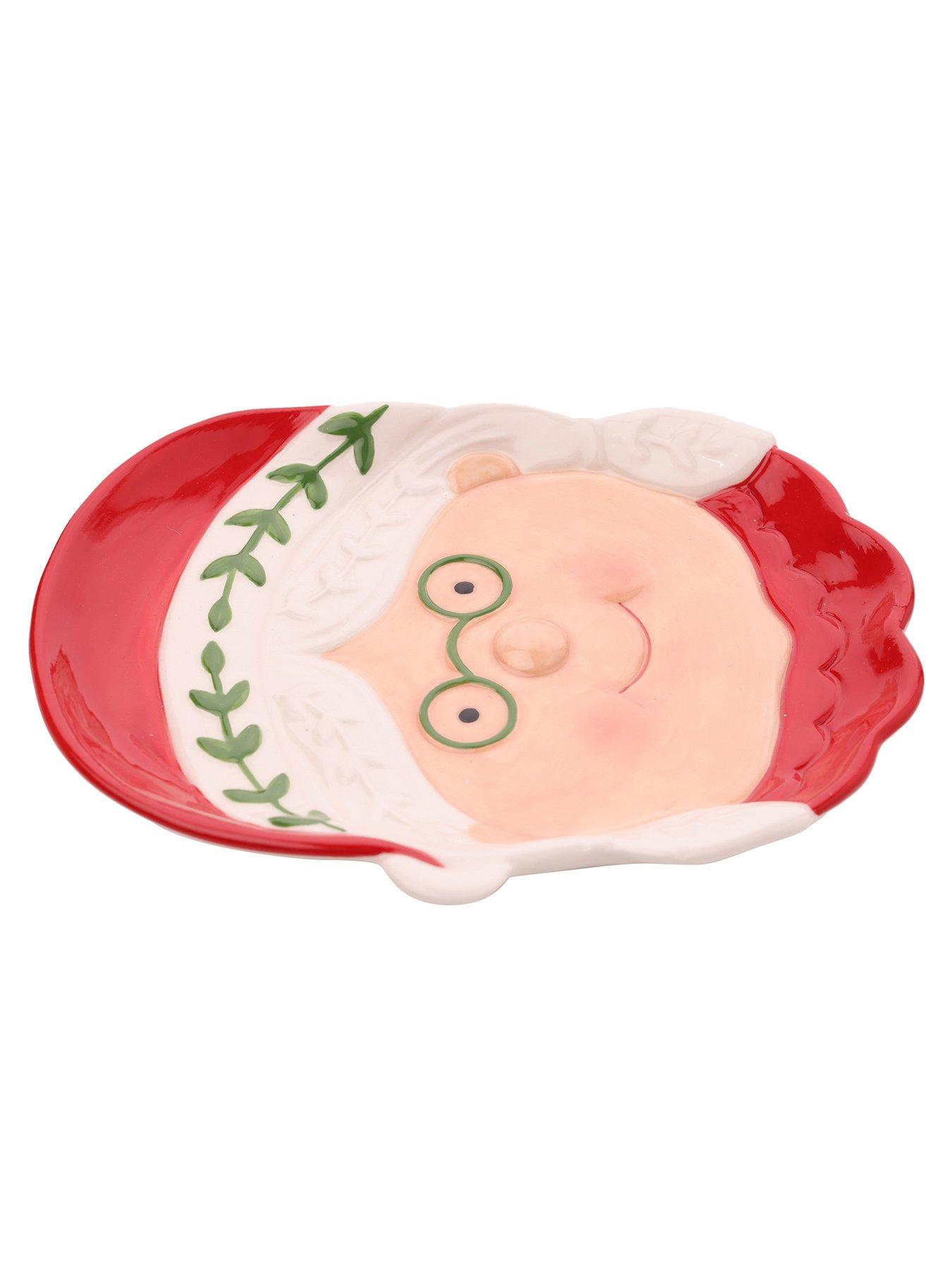 Image 2 of 2 of The Christmas Gift Co Santa & Friends Ceramic Nordic Plate - Mr Claus Wearing Glasses