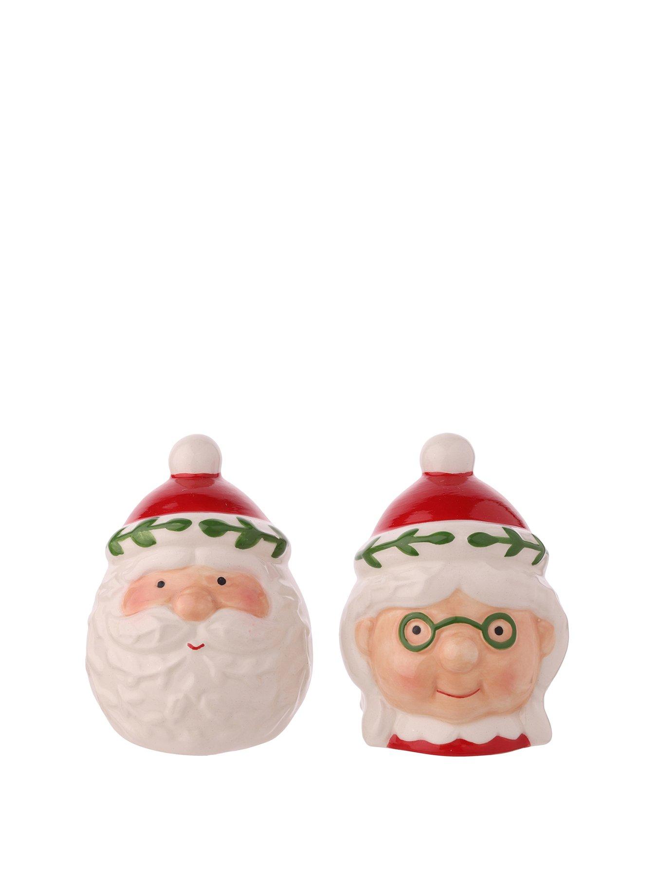 The Christmas Gift Co Santa & Friends Ceramic Salt And Pepper Pots - Mr & Mrs Claus