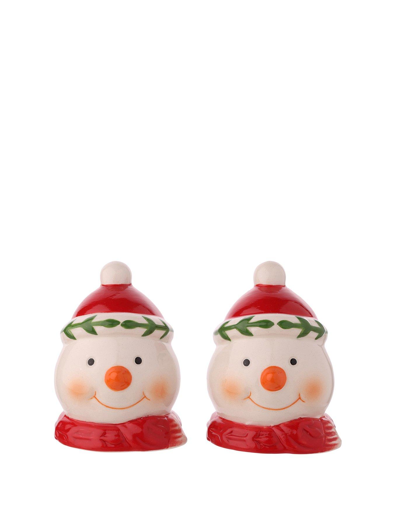 undefined Santa & Friends Ceramic Salt And Pepper Pots - Snowman